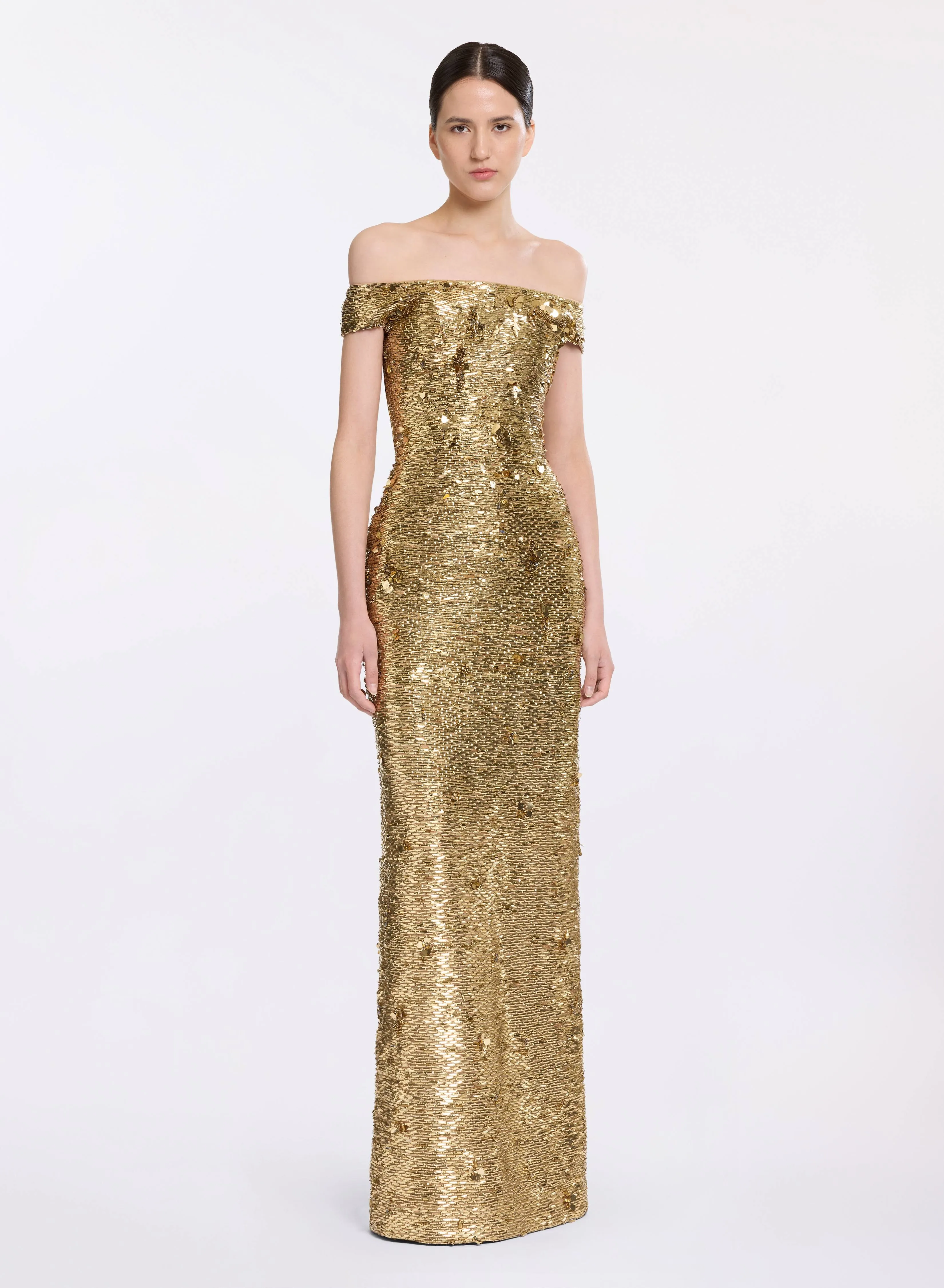 Bead Embroidered Golden Dress sold by Elie Saab