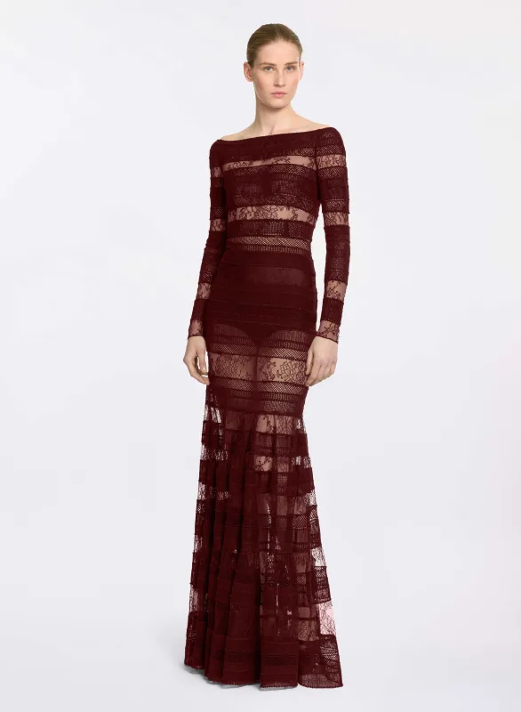 Macramé and Lace Long Dress made by Elie Saab