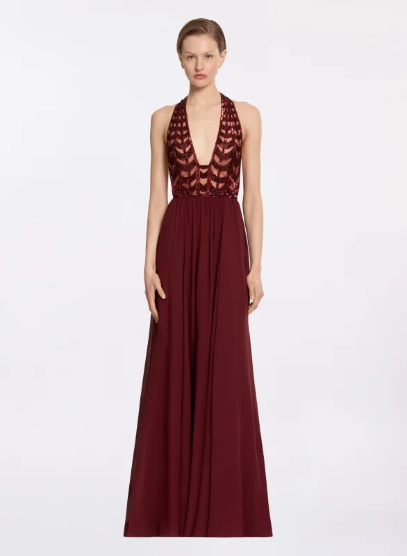 Bead Embroidered and Silk Long Dress sold by Elie Saab