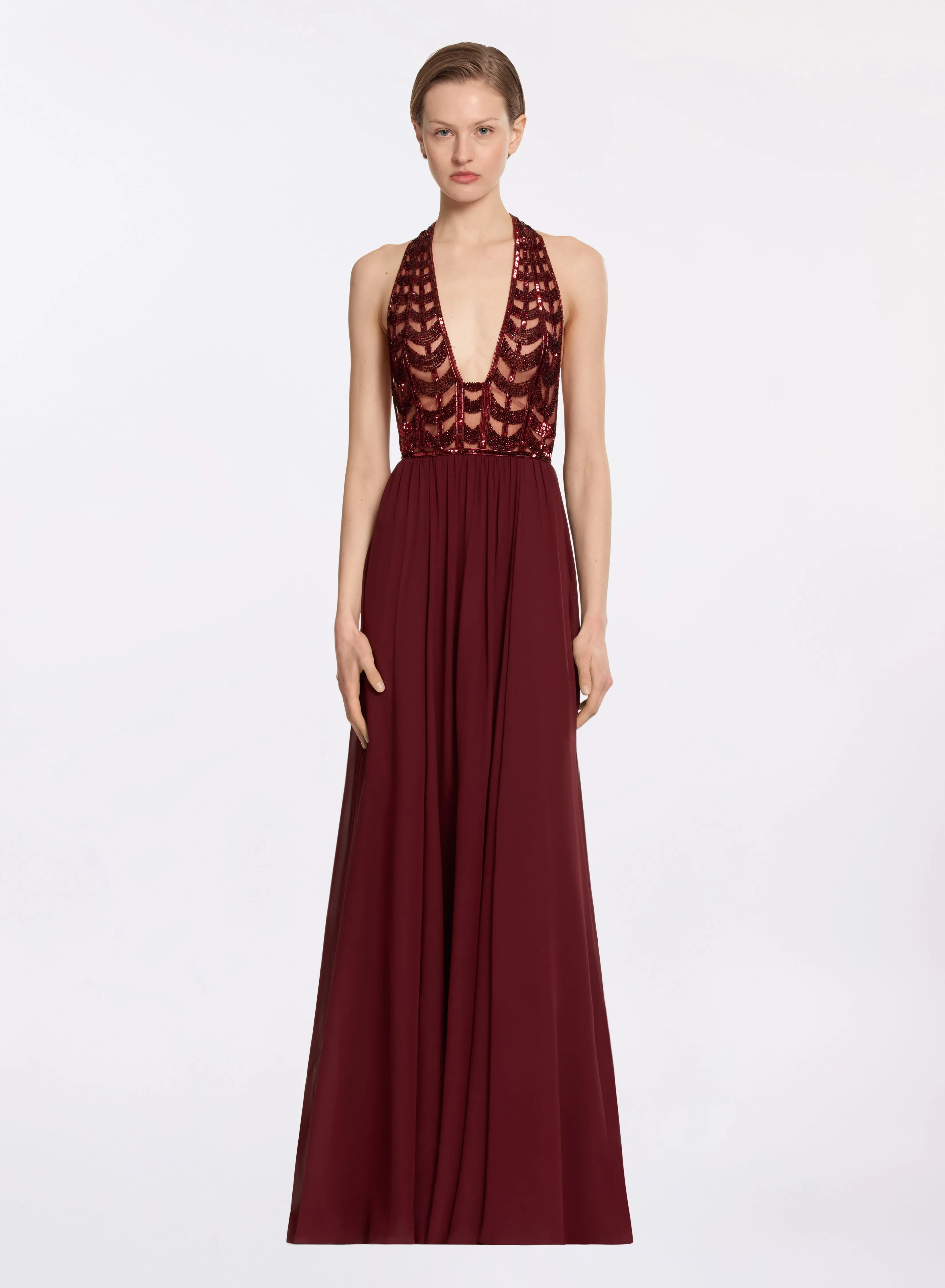 Bead Embroidered and Silk Long Dress sold by Elie Saab