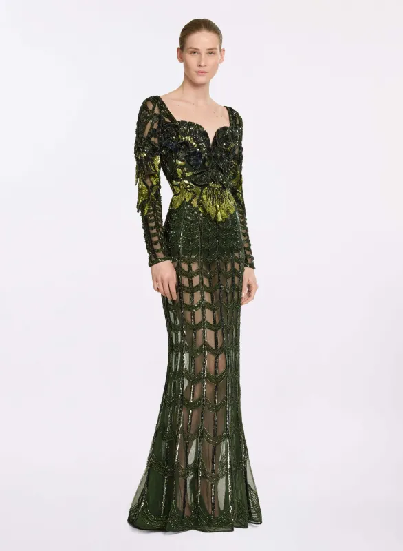 Scalloped Bead Embroidered Dress sold by Elie Saab