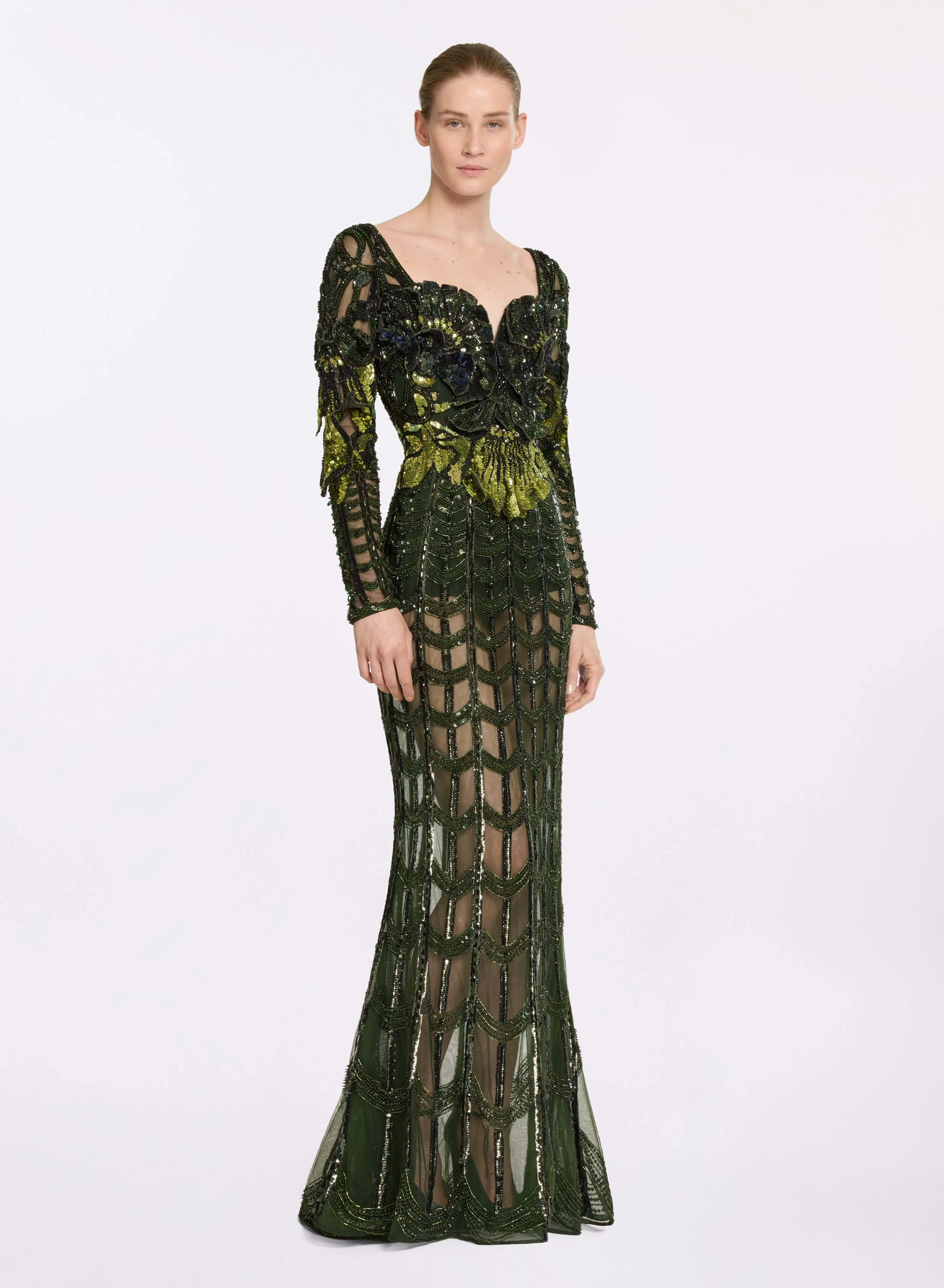 Scalloped Bead Embroidered Dress sold by Elie Saab