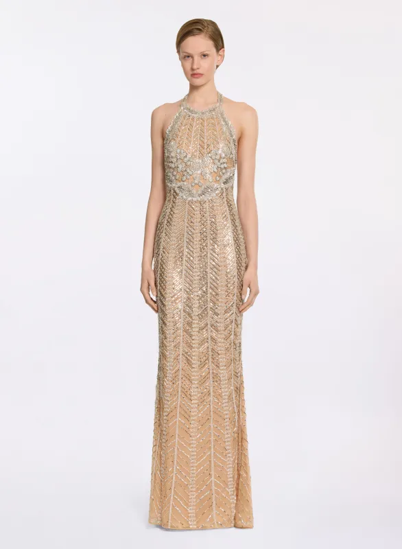 Bead Embroidered Long Dress sold by Elie Saab