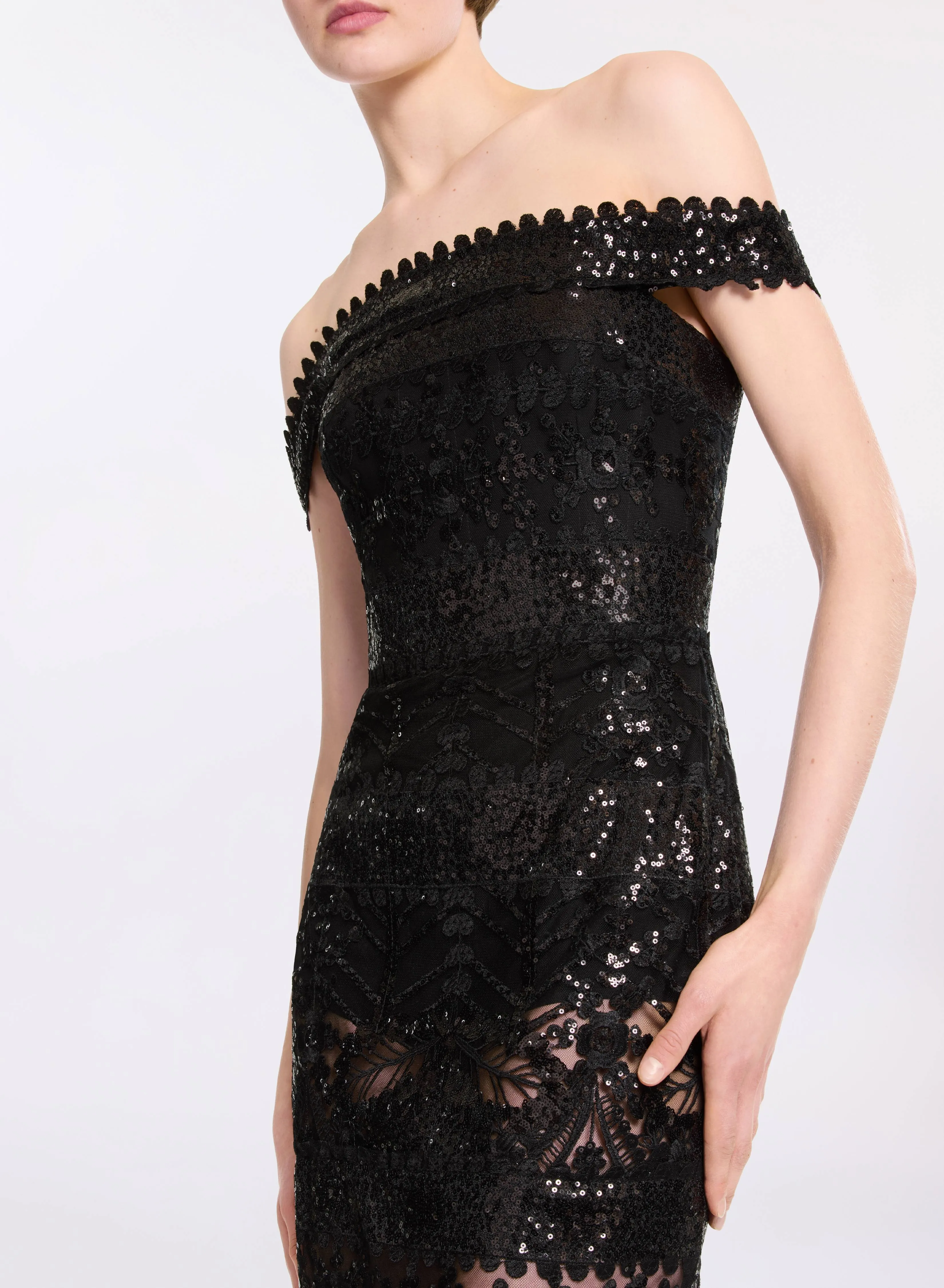 Sequin Embroidered Long Dress sold by Elie Saab product image thumbnail 3