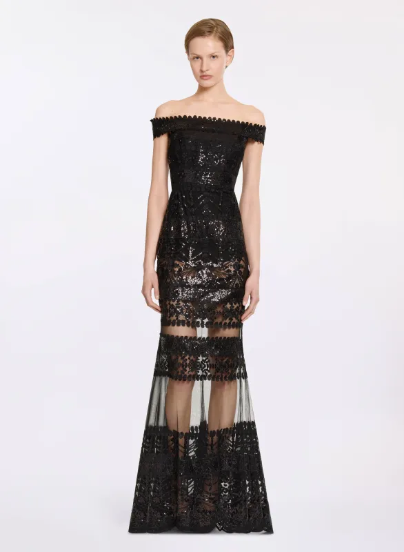 Sequin Embroidered Long Dress sold by Elie Saab