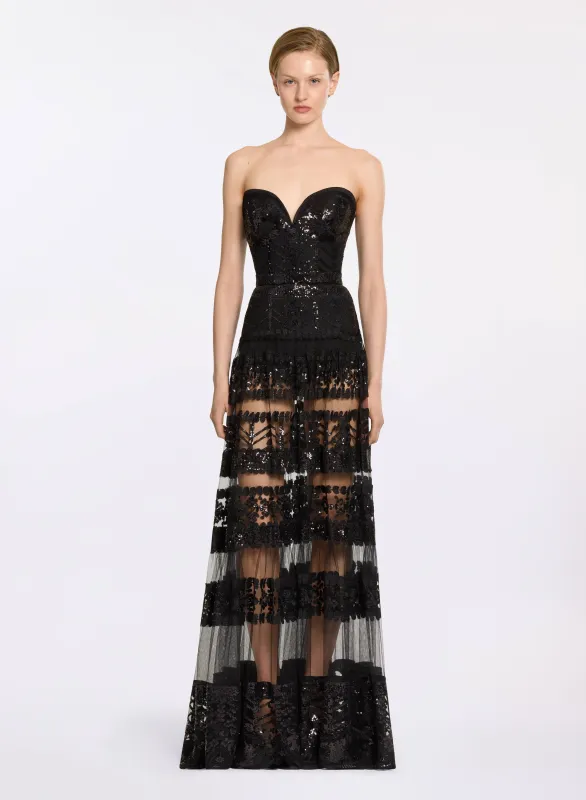 Sequin Embroidered Long Dress sold by Elie Saab