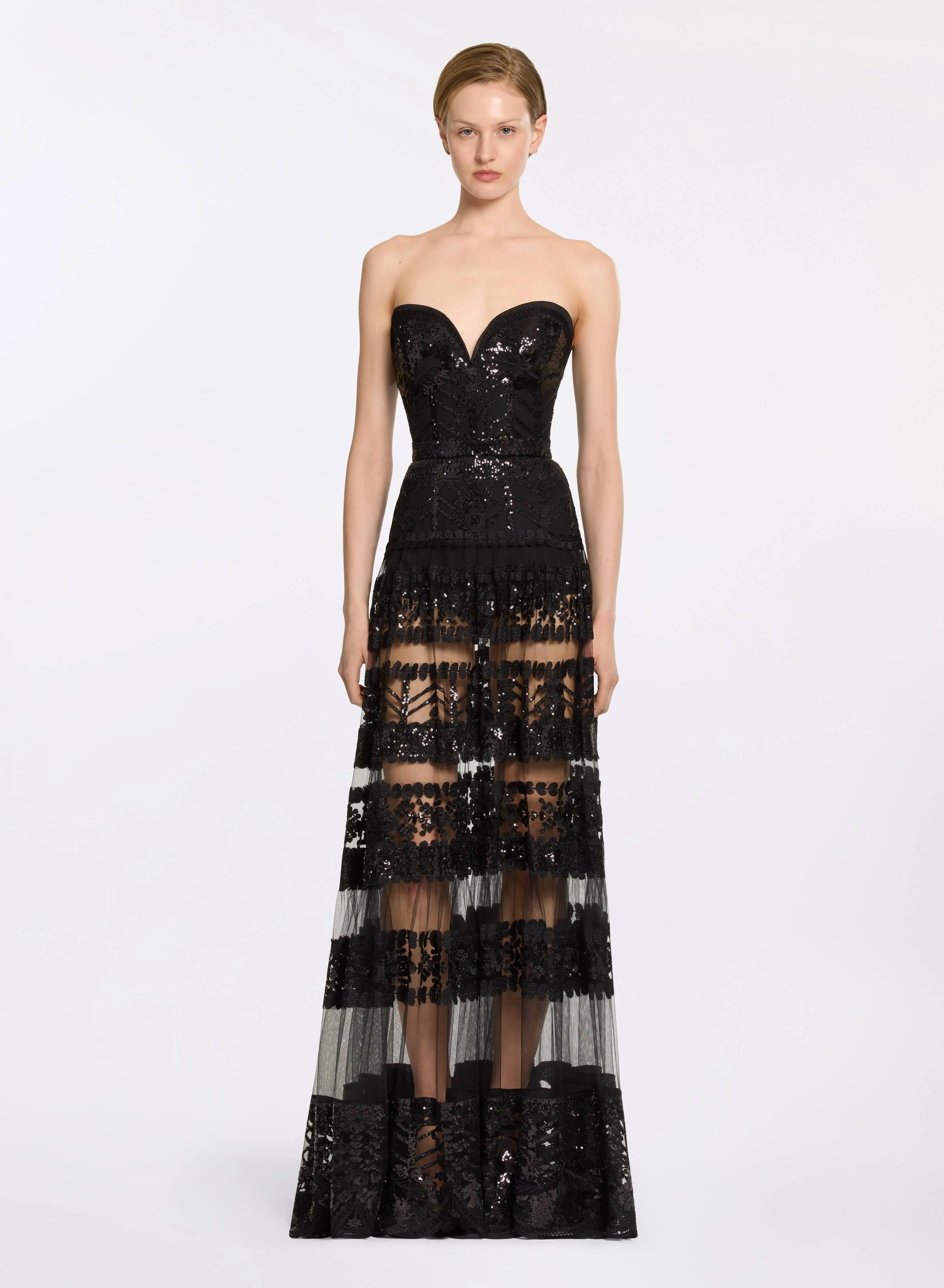 Sequin Embroidered Long Dress sold by Elie Saab