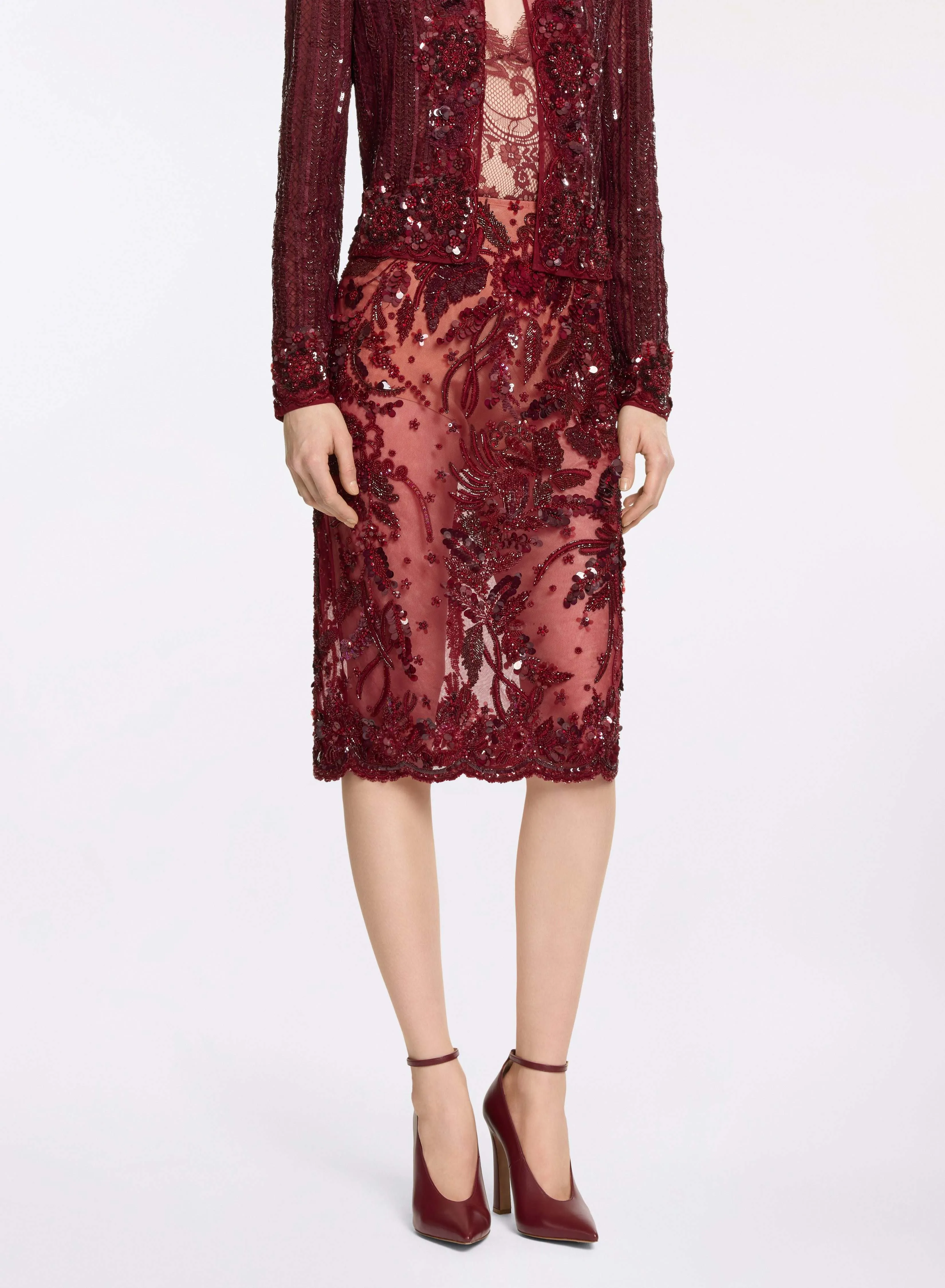 Bead Embroidered Midi Skirt sold by Elie Saab product image thumbnail 2