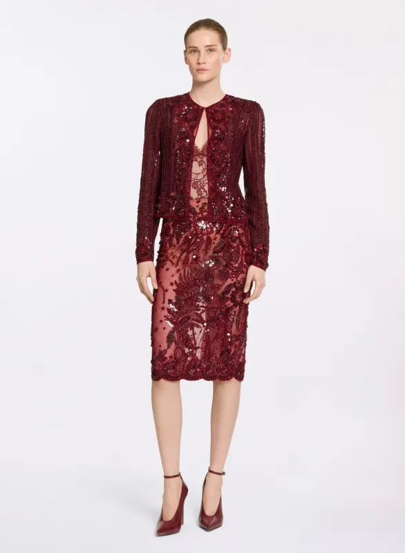 Bead Embroidered Midi Skirt sold by Elie Saab