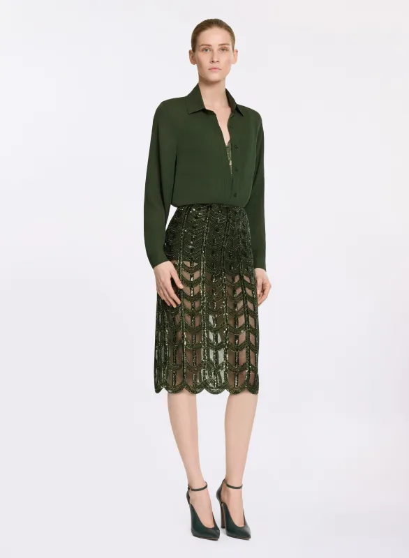 Bead Embroidered Midi Skirt sold by Elie Saab