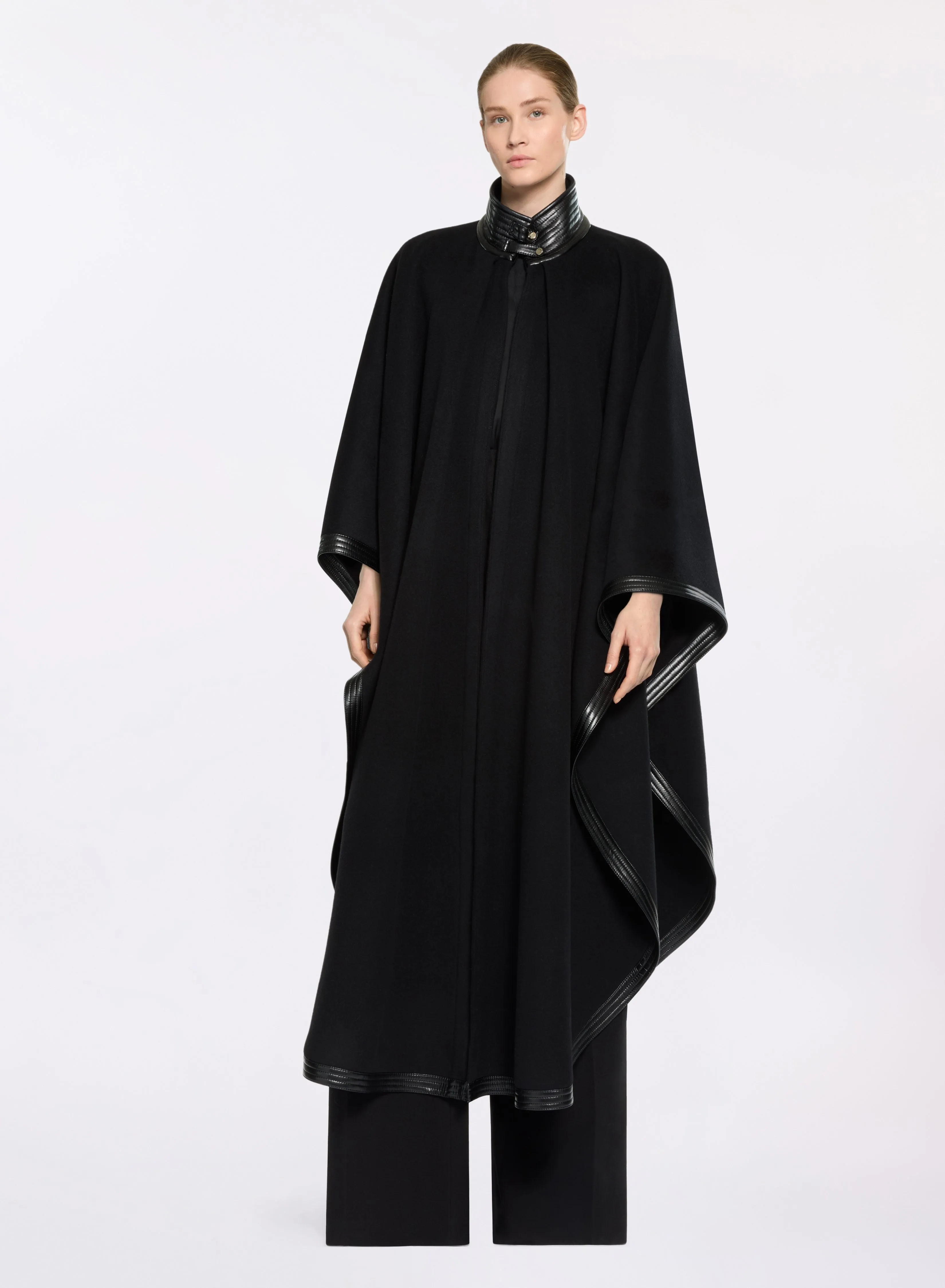 Wool and Leather Cape sold by Elie Saab