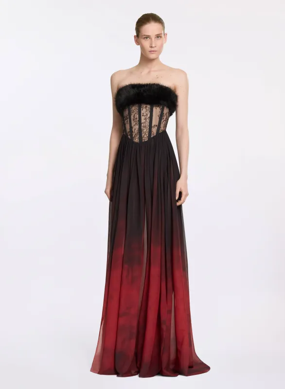 Lace and Gradient Chiffon Dress sold by Elie Saab