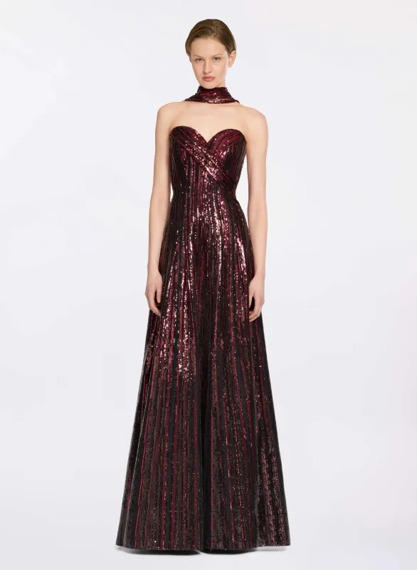 Sequin Embroidered Long Dress sold by Elie Saab