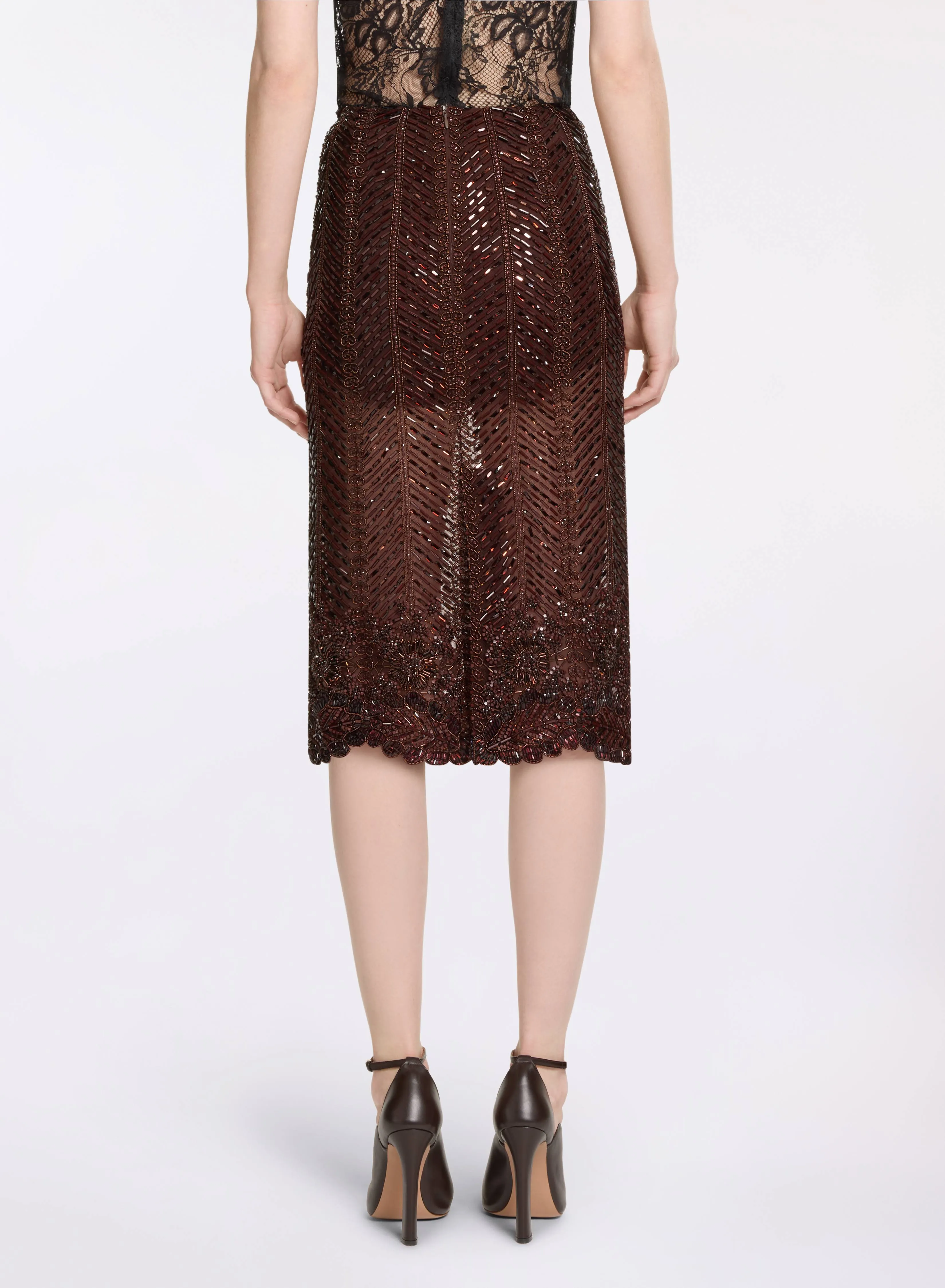 Bead Embroidered Midi Skirt sold by Elie Saab product image thumbnail 3