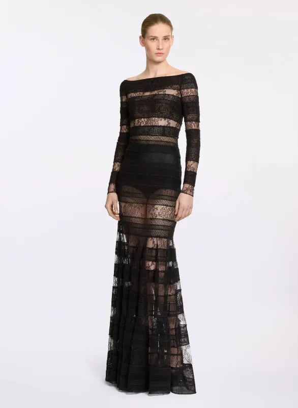 Macramé and Lace Long Dress made by Elie Saab