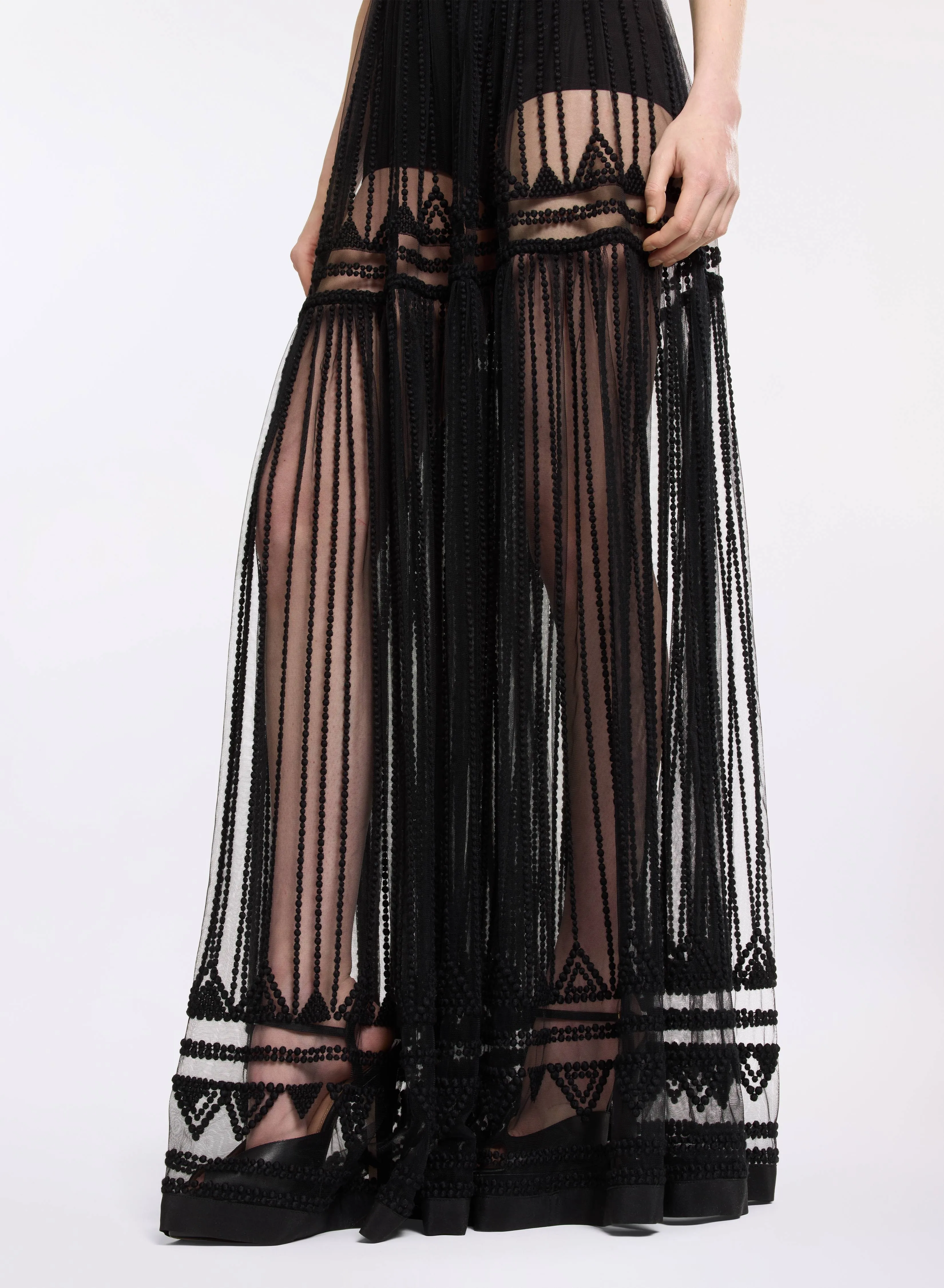 Embroidered Tulle Long Dress sold by Elie Saab product image thumbnail 5