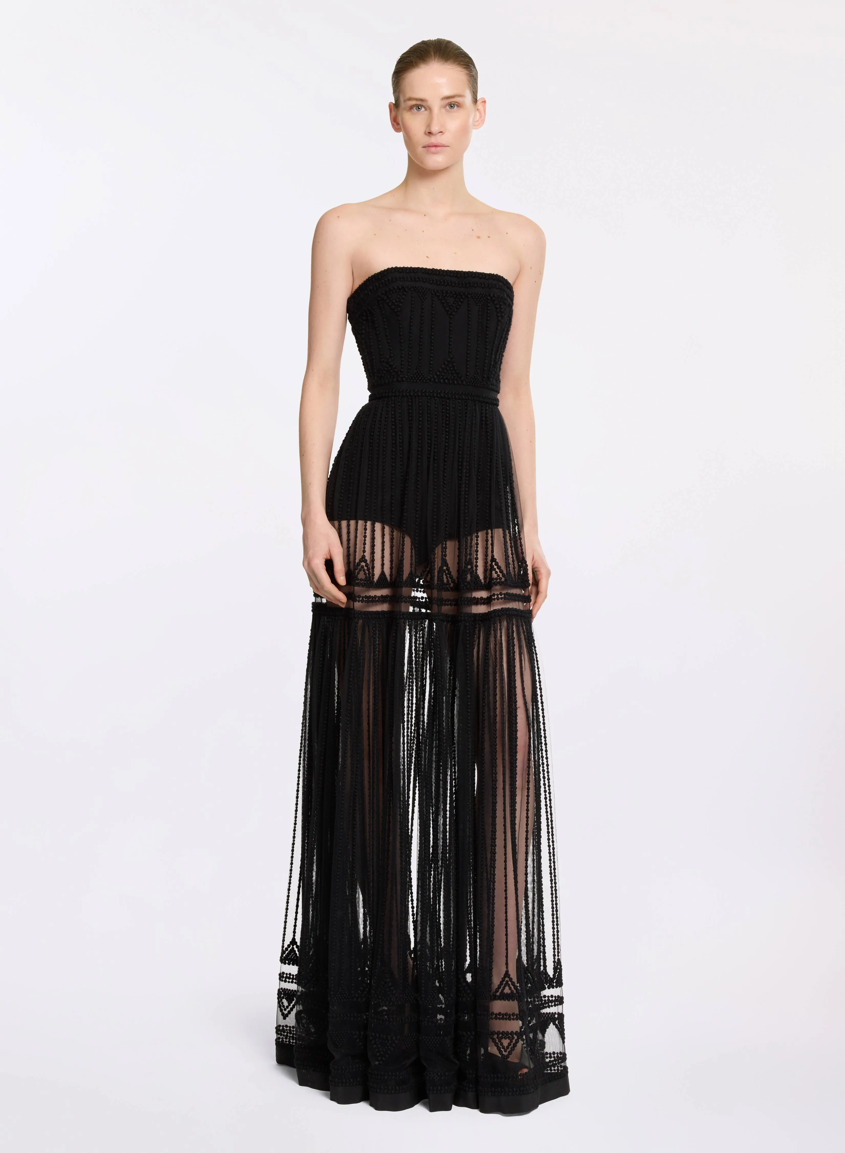 Embroidered Tulle Long Dress sold by Elie Saab