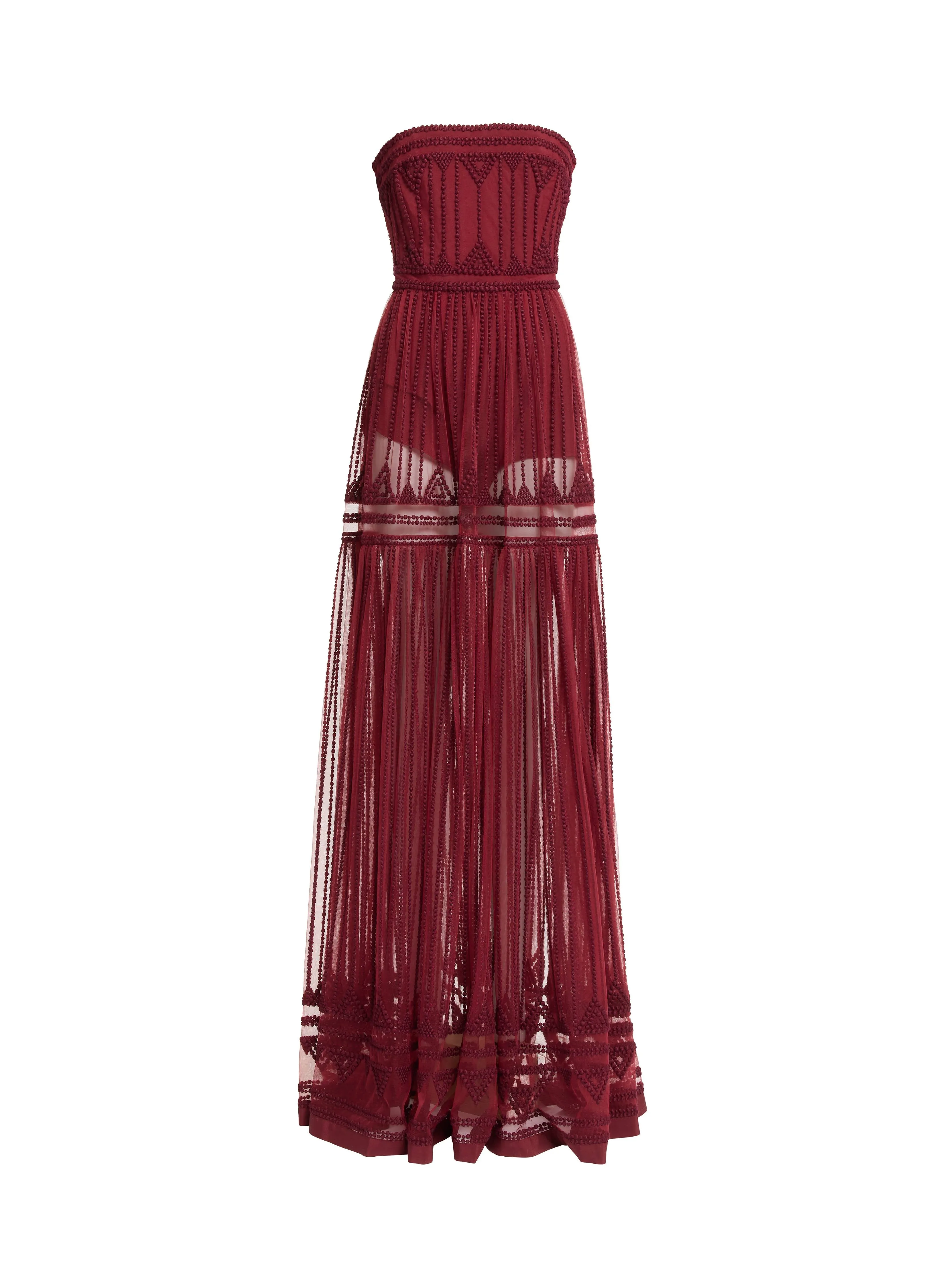 Embroidered Tulle Long Dress sold by Elie Saab product image thumbnail 3