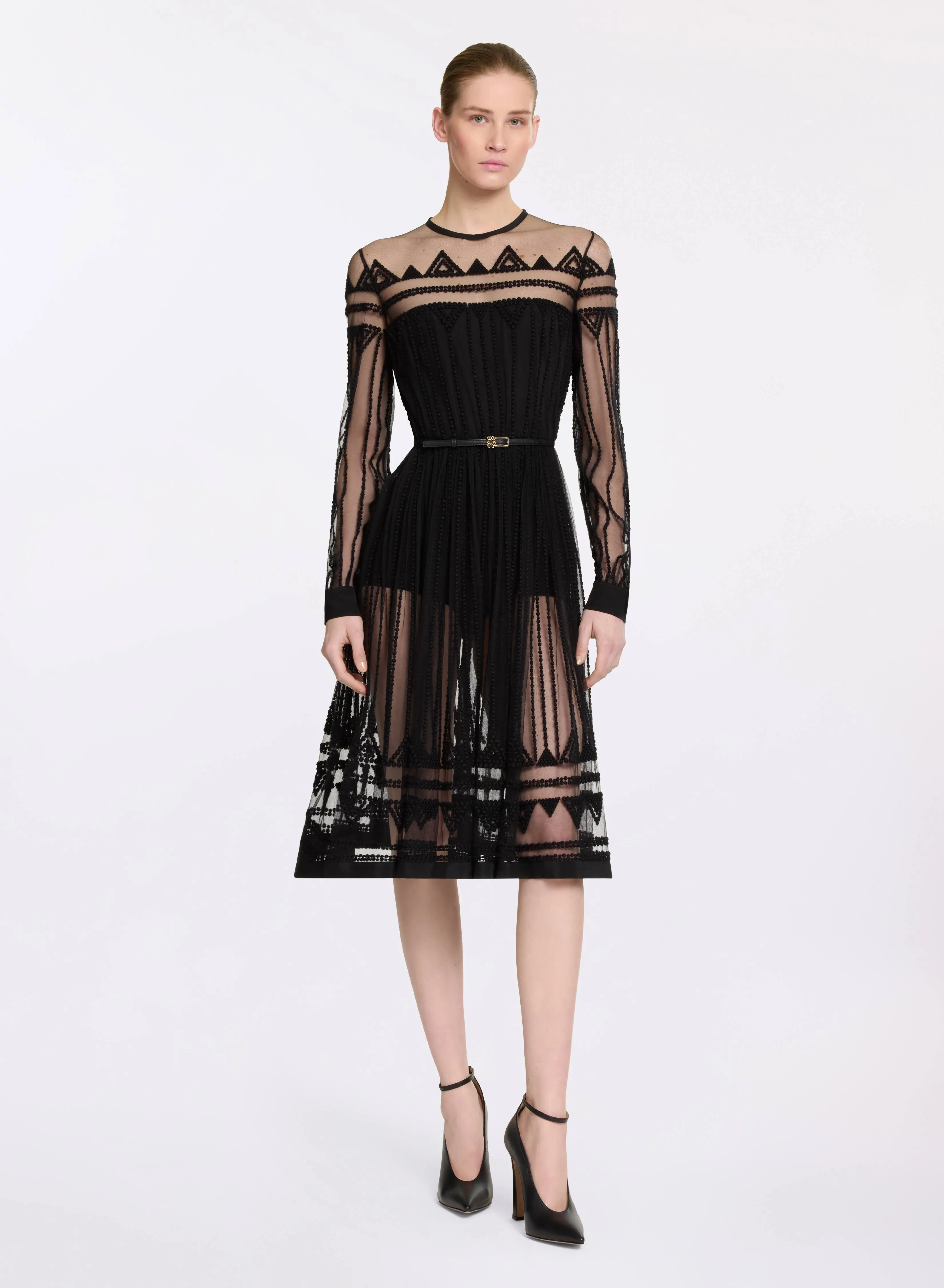 Embroidered Tulle Midi Dress sold by Elie Saab