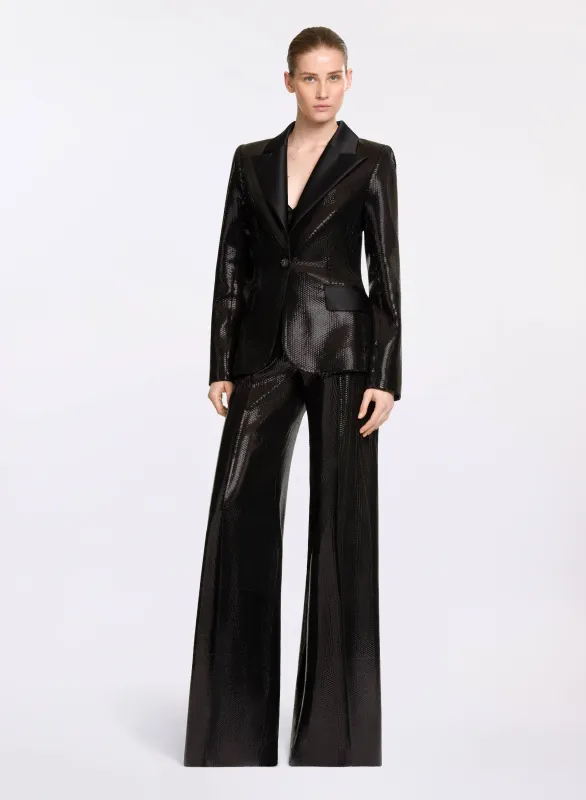Sequin and Satin Flared Pants sold by Elie Saab