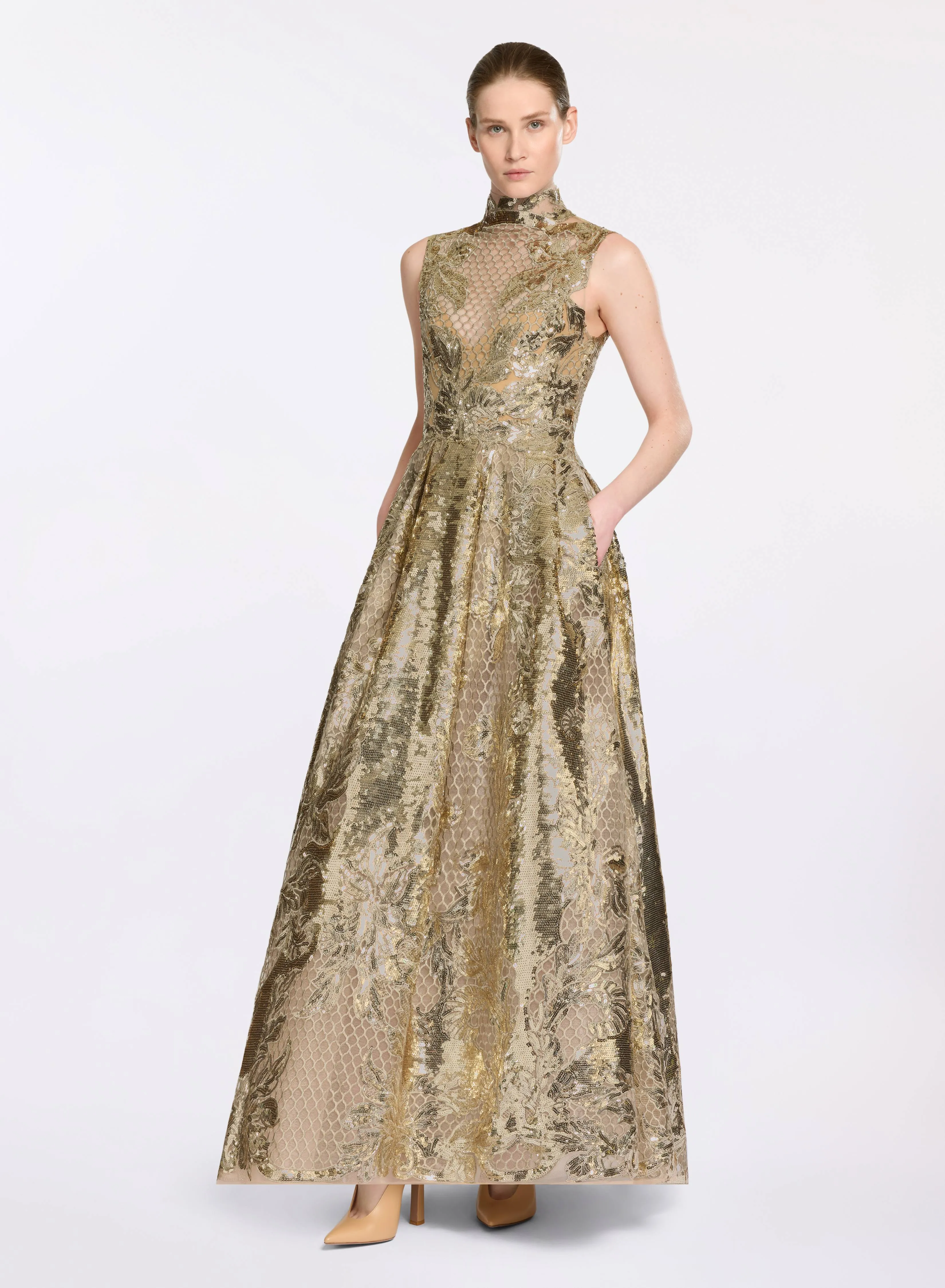 Sequin Embellished Tulle Dress sold by Elie Saab