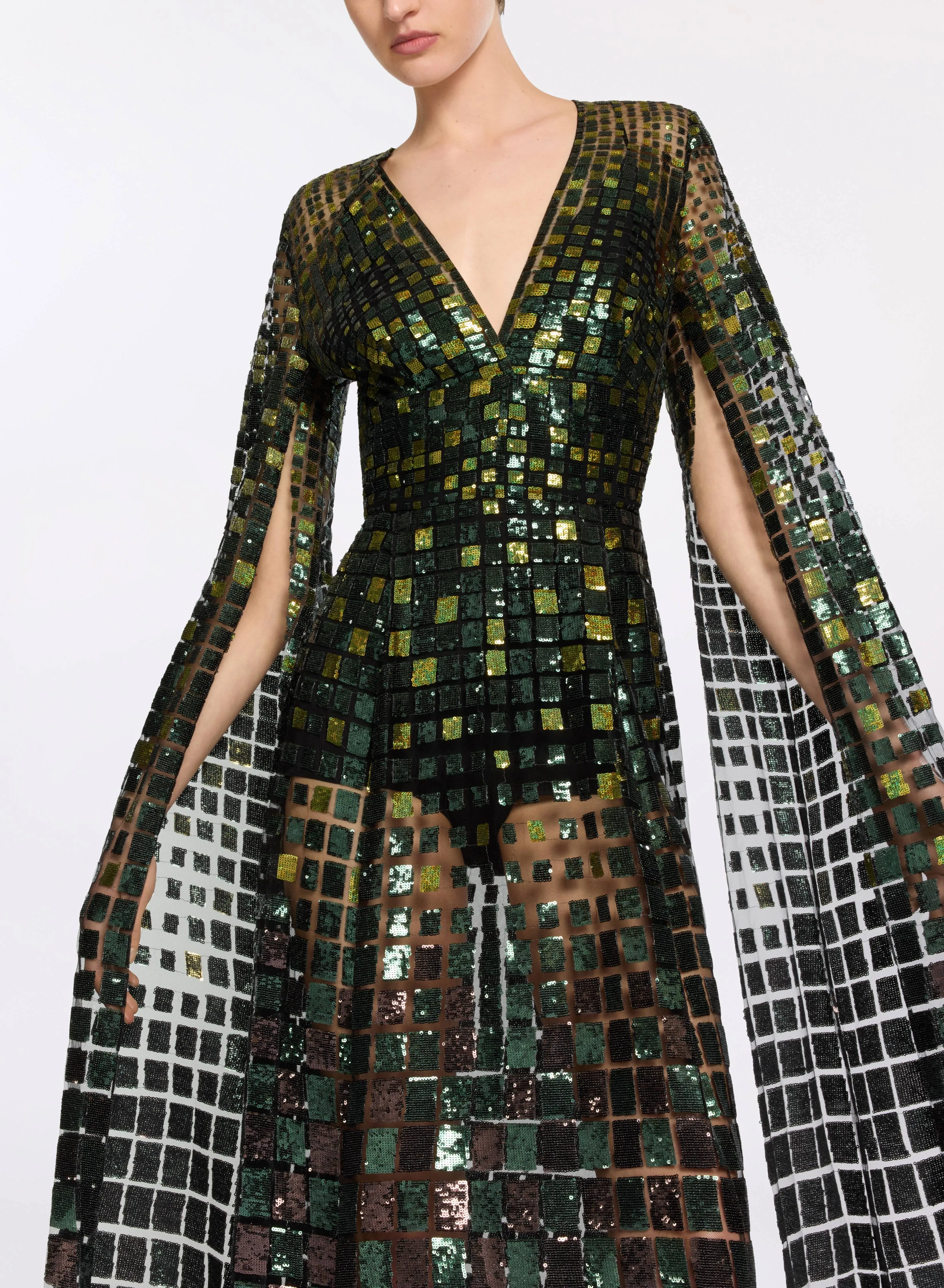 Sequin Embroidered Tulle Long Dress sold by Elie Saab product image thumbnail 5