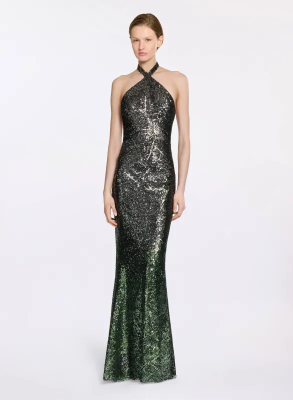 Sequin Halter Long Dress sold by Elie Saab