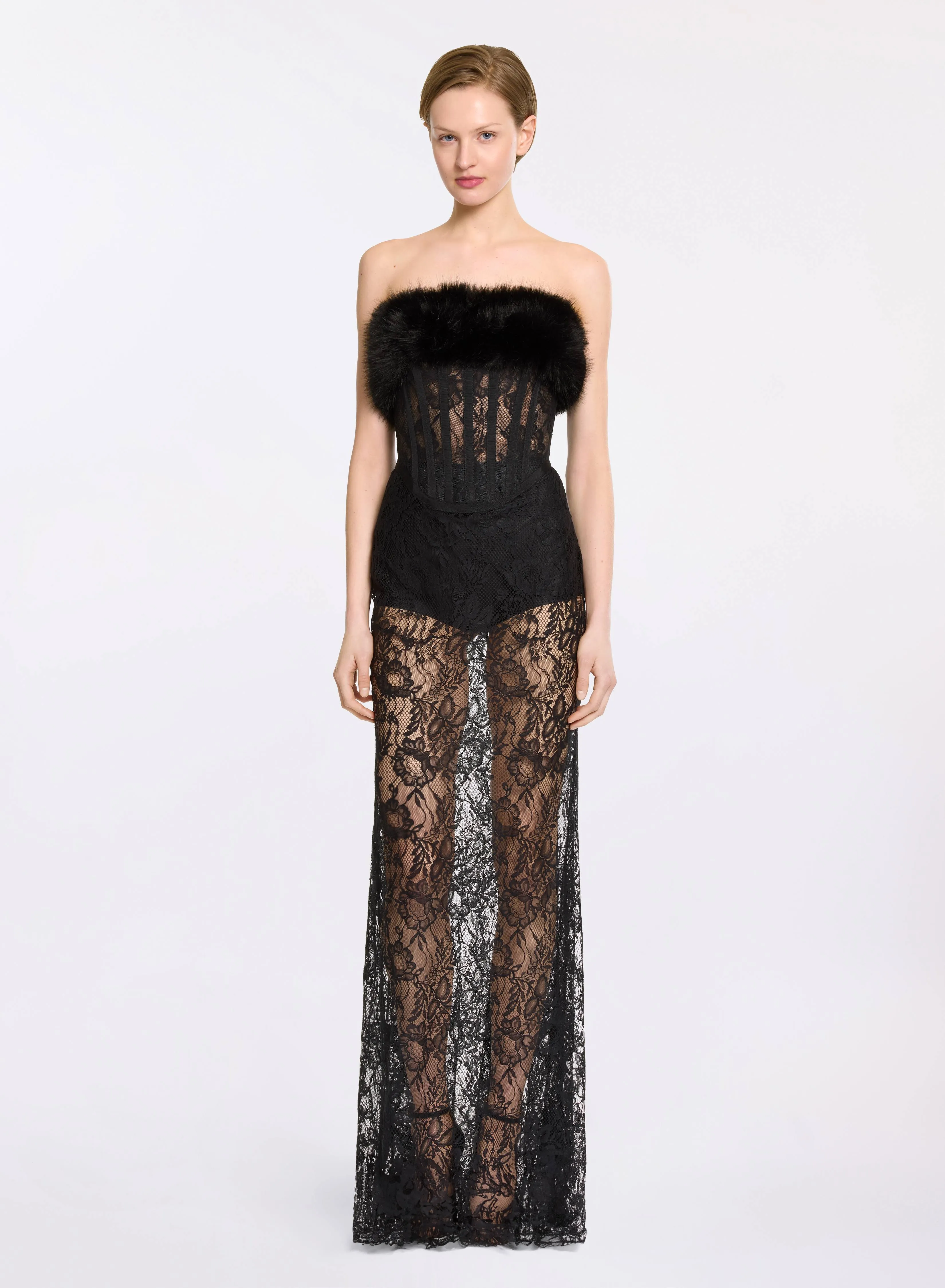 Lace and Fur Dress sold by Elie Saab