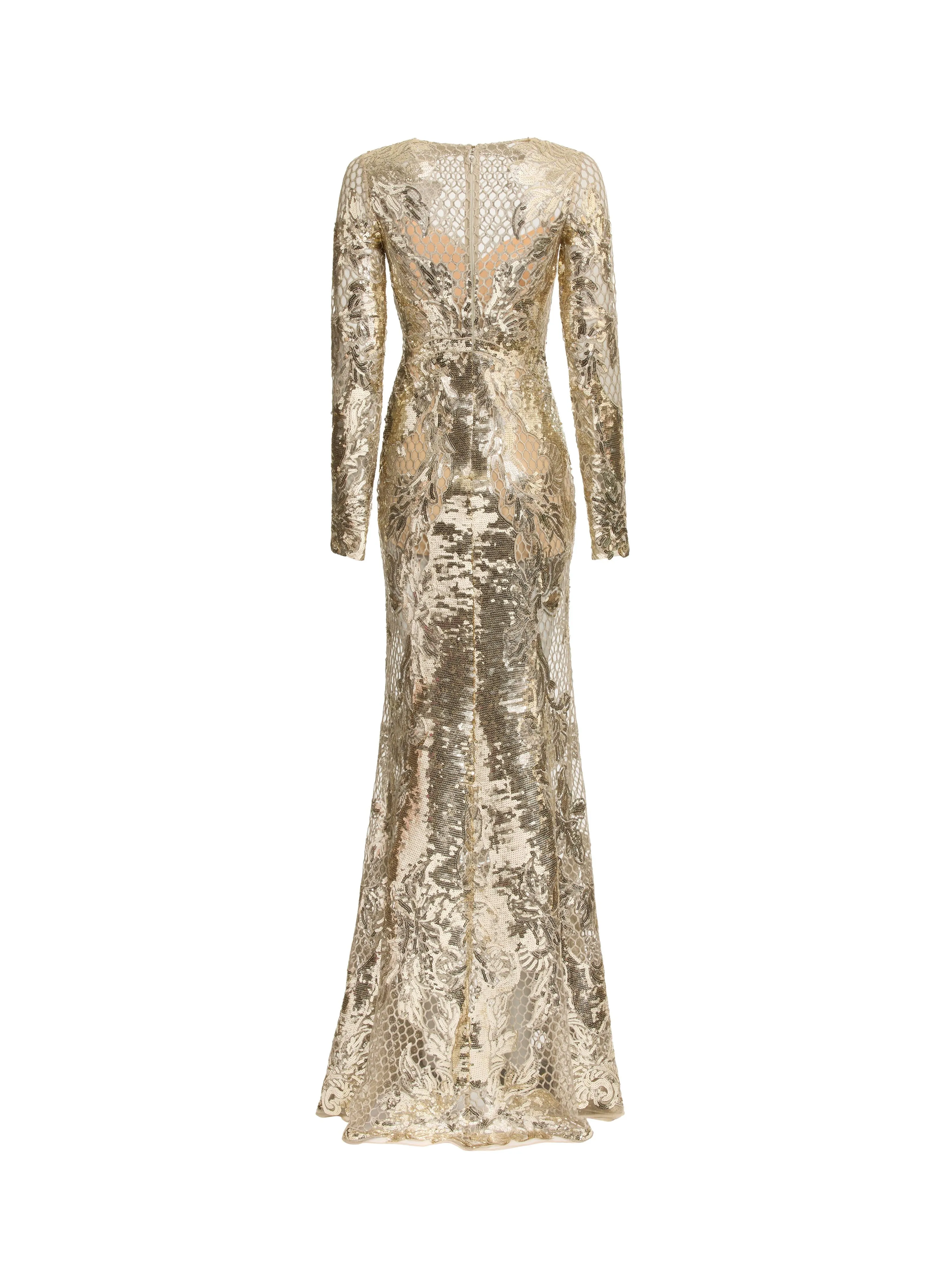 Sequin Embroidered Tulle Long Dress sold by Elie Saab product image thumbnail 3
