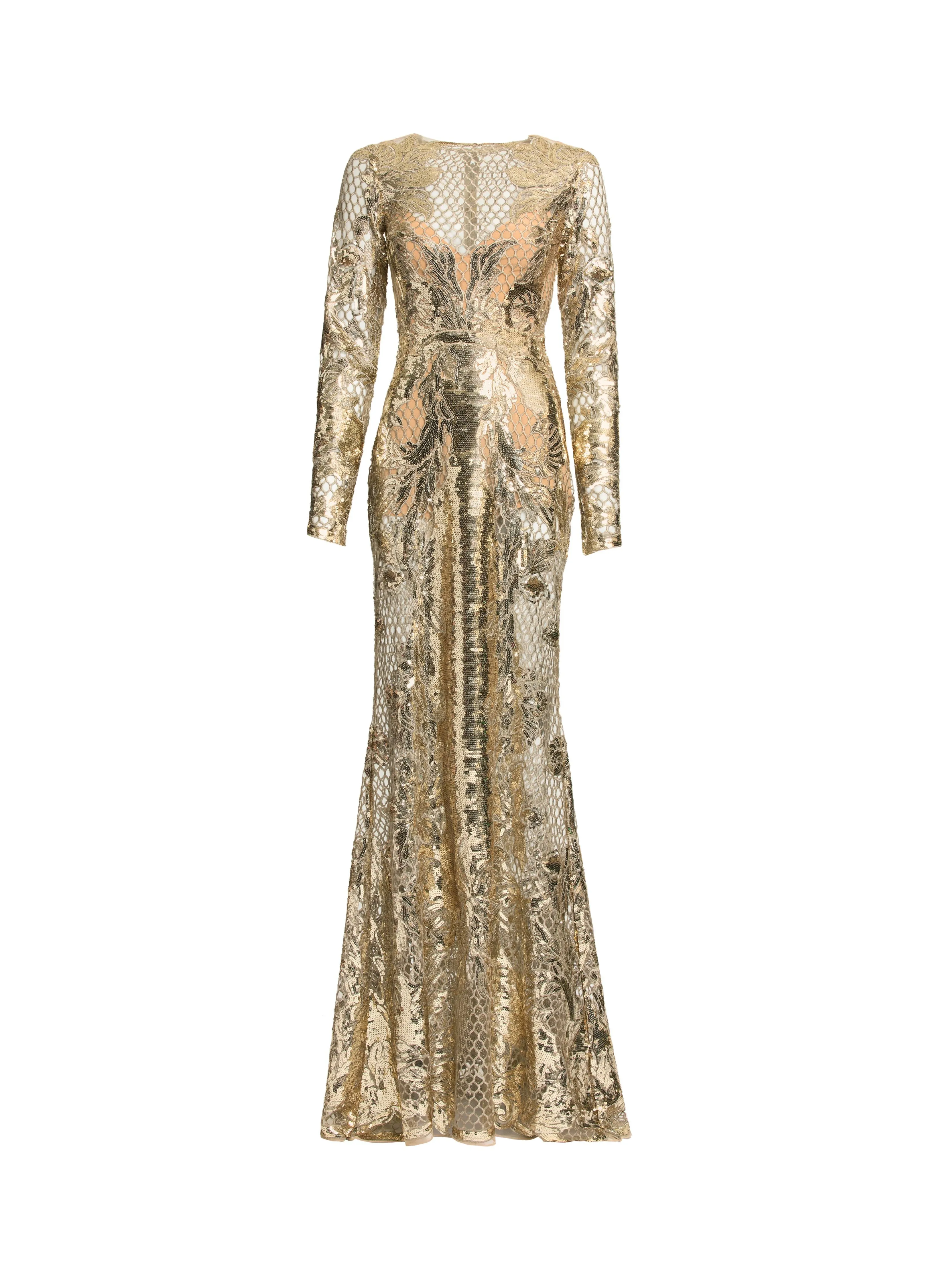 Sequin Embroidered Tulle Long Dress sold by Elie Saab product image thumbnail 2
