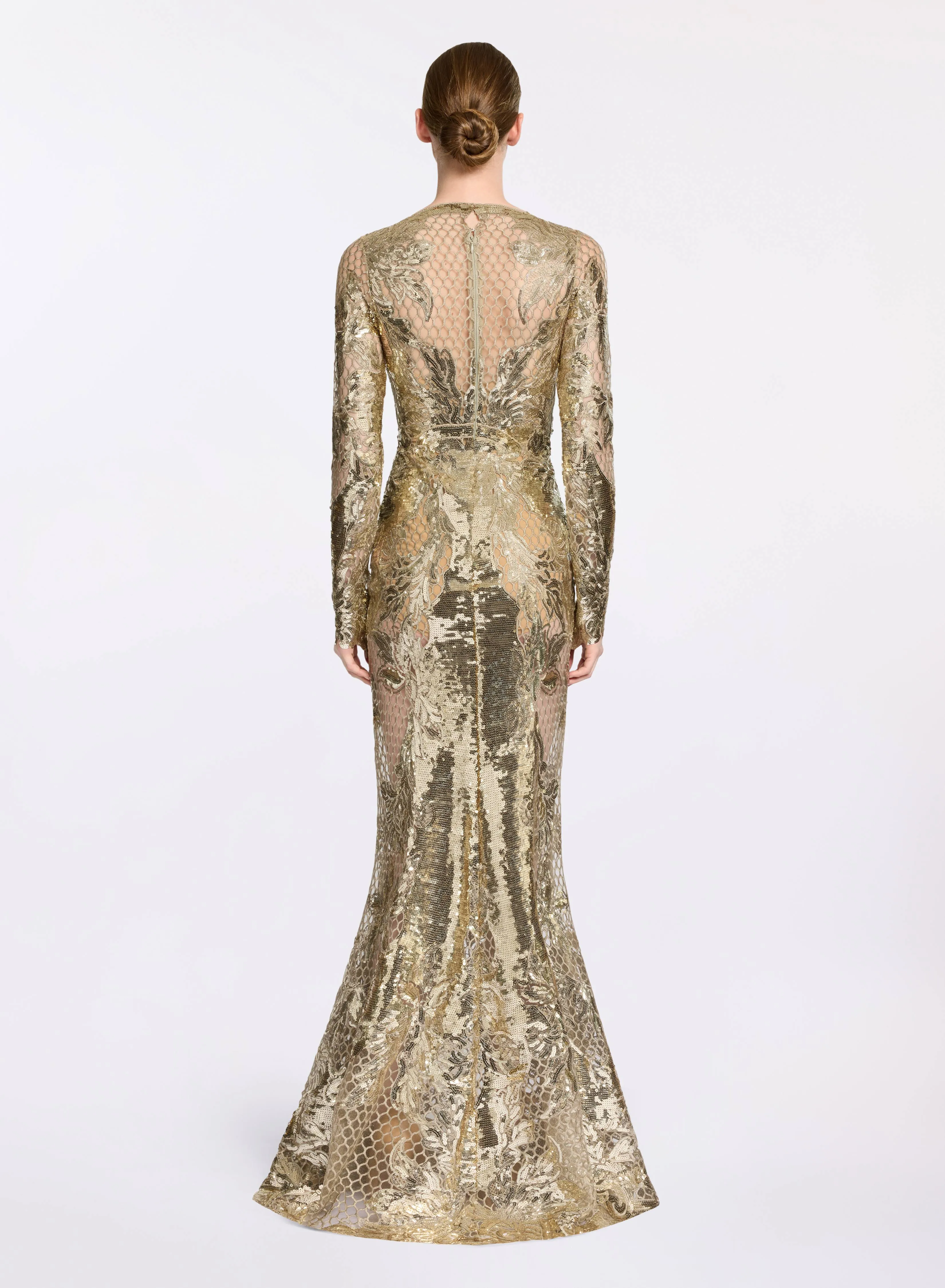 Sequin Embroidered Tulle Long Dress sold by Elie Saab product image thumbnail 4
