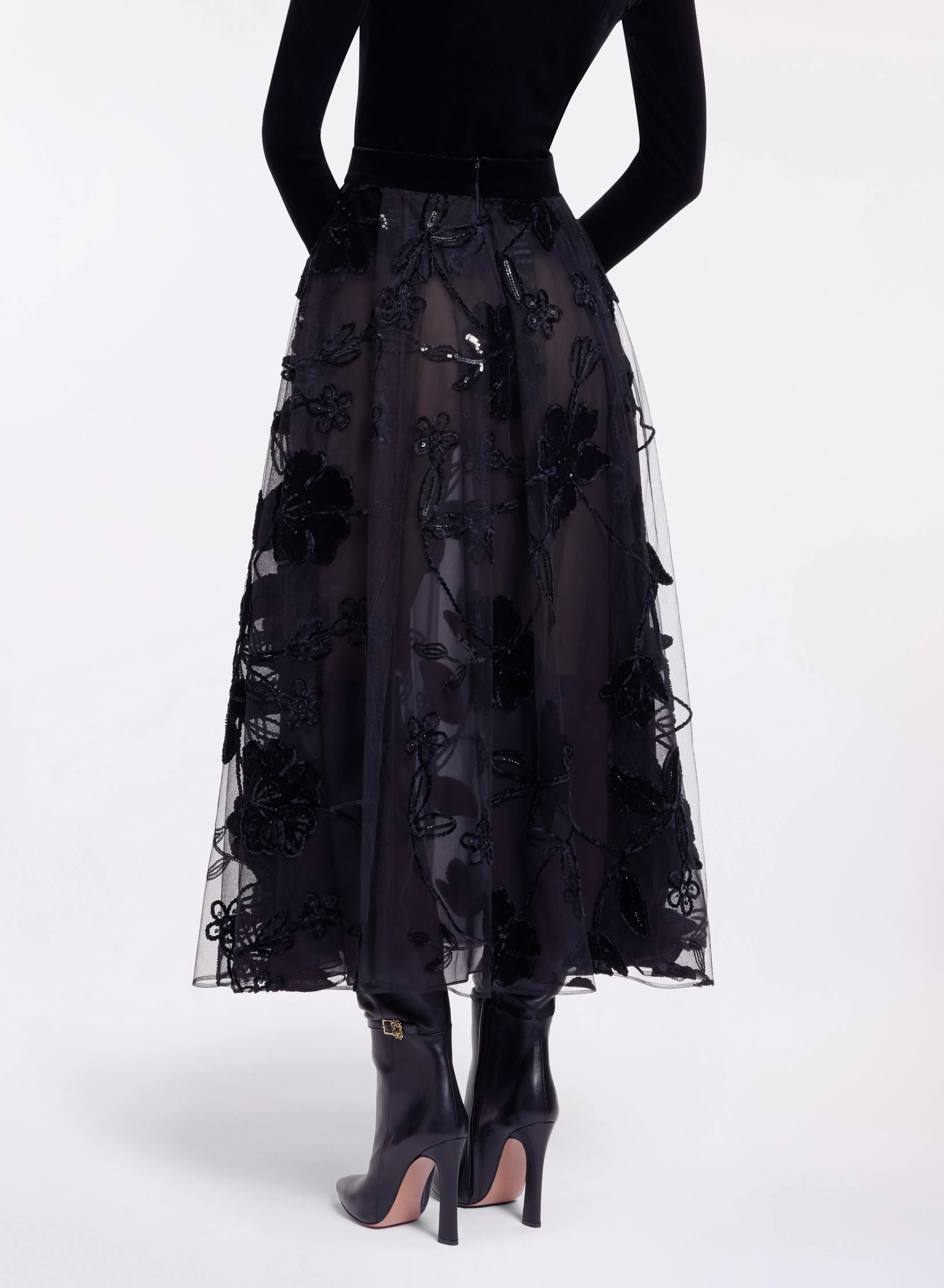 Velvet Embroidered Midi Skirt sold by Elie Saab product image thumbnail 2