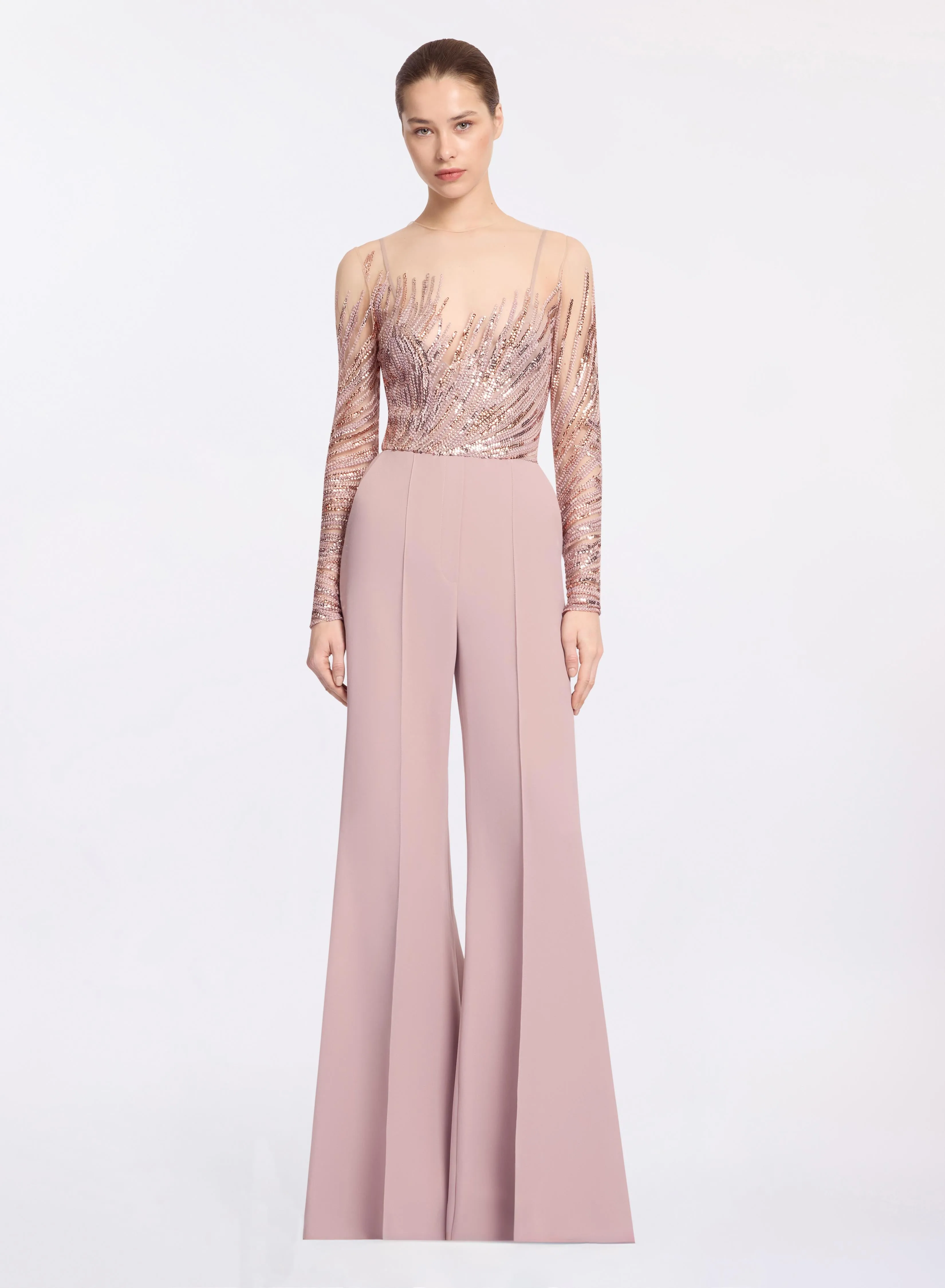 Embroidered Tulle and Cady Jumpsuit sold by Elie Saab