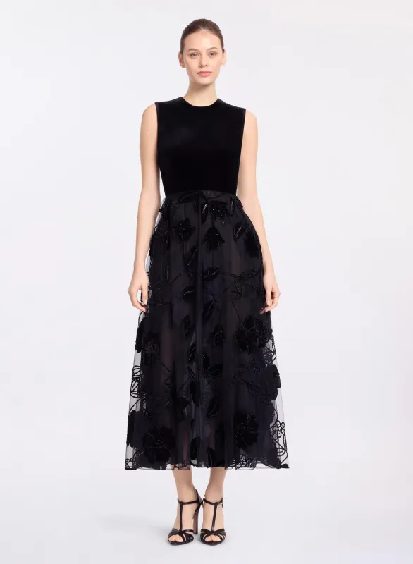 Velvet Embroidered Midi Dress sold by Elie Saab