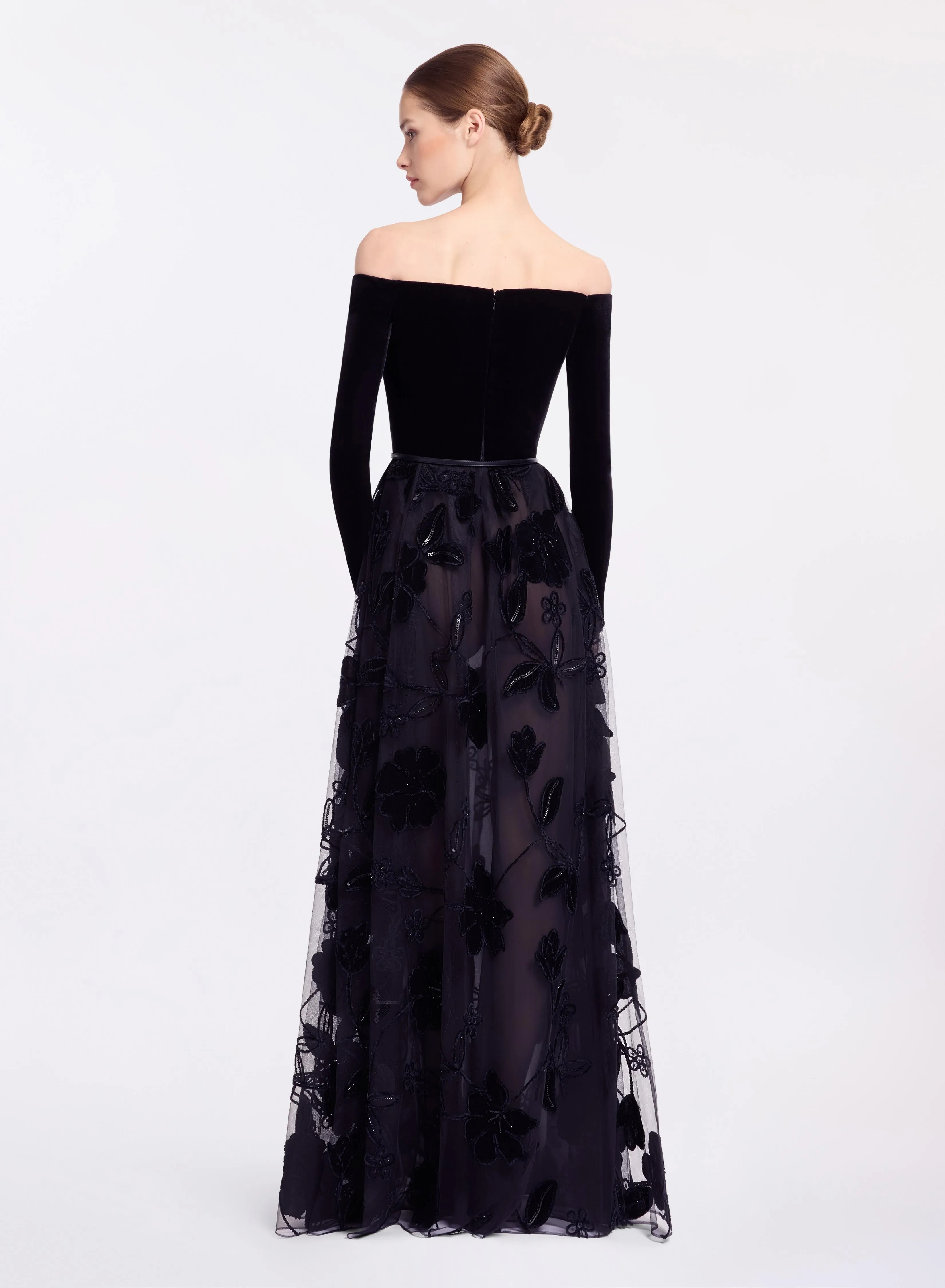 Off-The-Shoulder Velvet Embroidered Dress sold by Elie Saab product image thumbnail 2