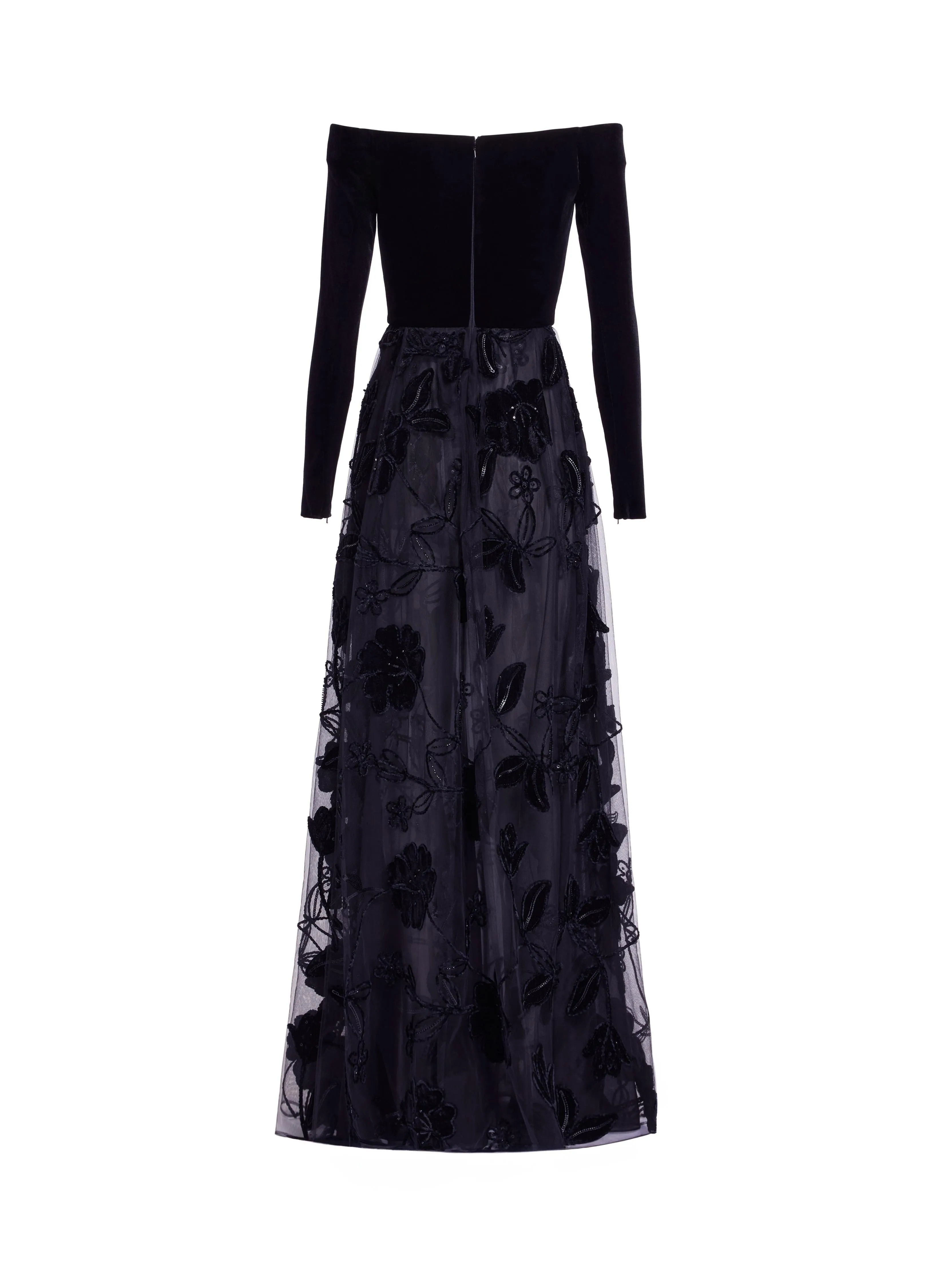 Off-The-Shoulder Velvet Embroidered Dress sold by Elie Saab product image thumbnail 4