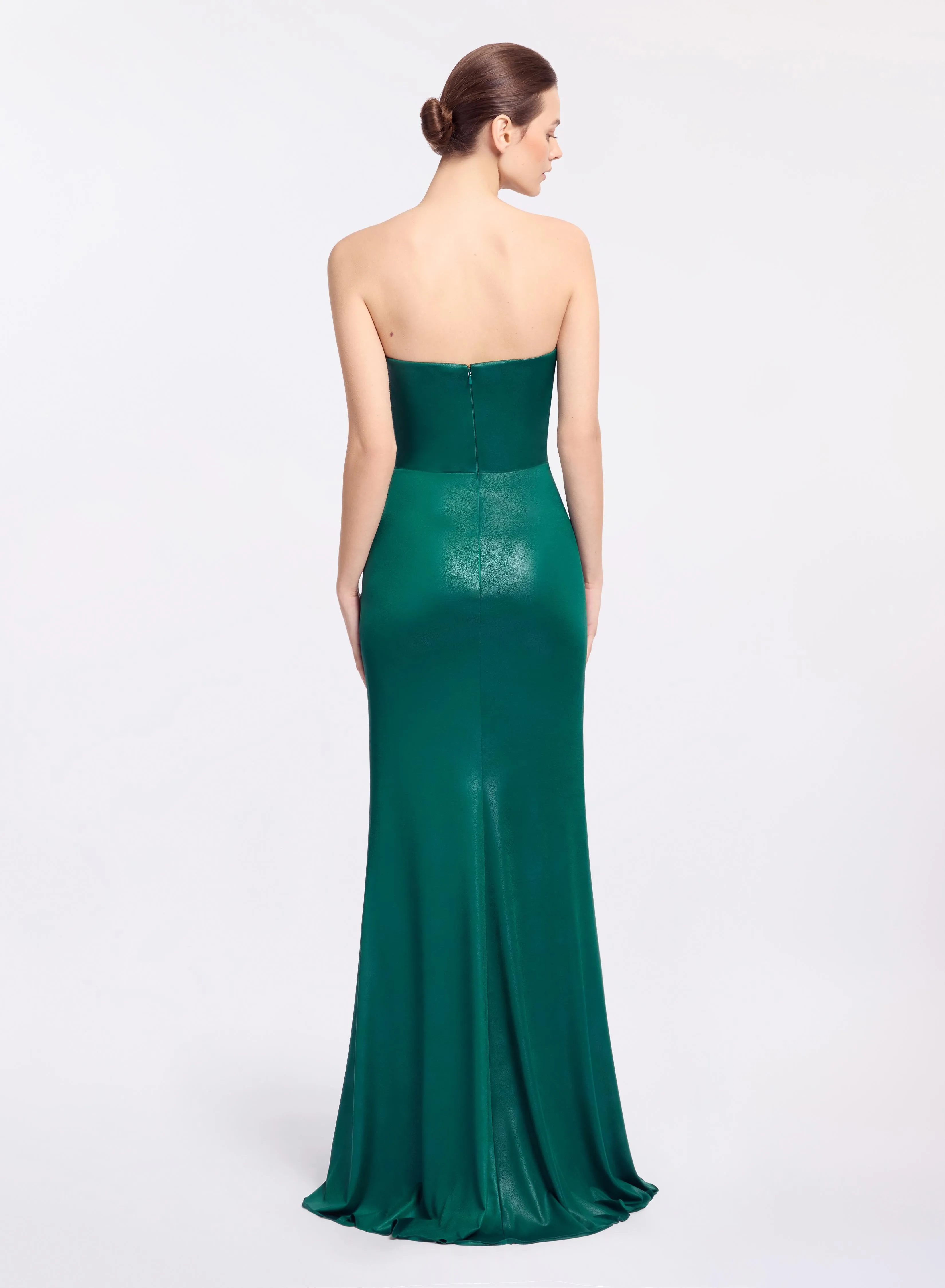 Strapless Jersey Leatherette Long Dress sold by Elie Saab product image thumbnail 2