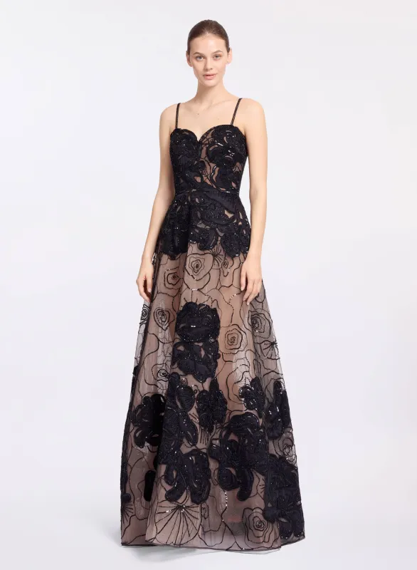 Floral Bead Embroidered Gown made by Elie Saab