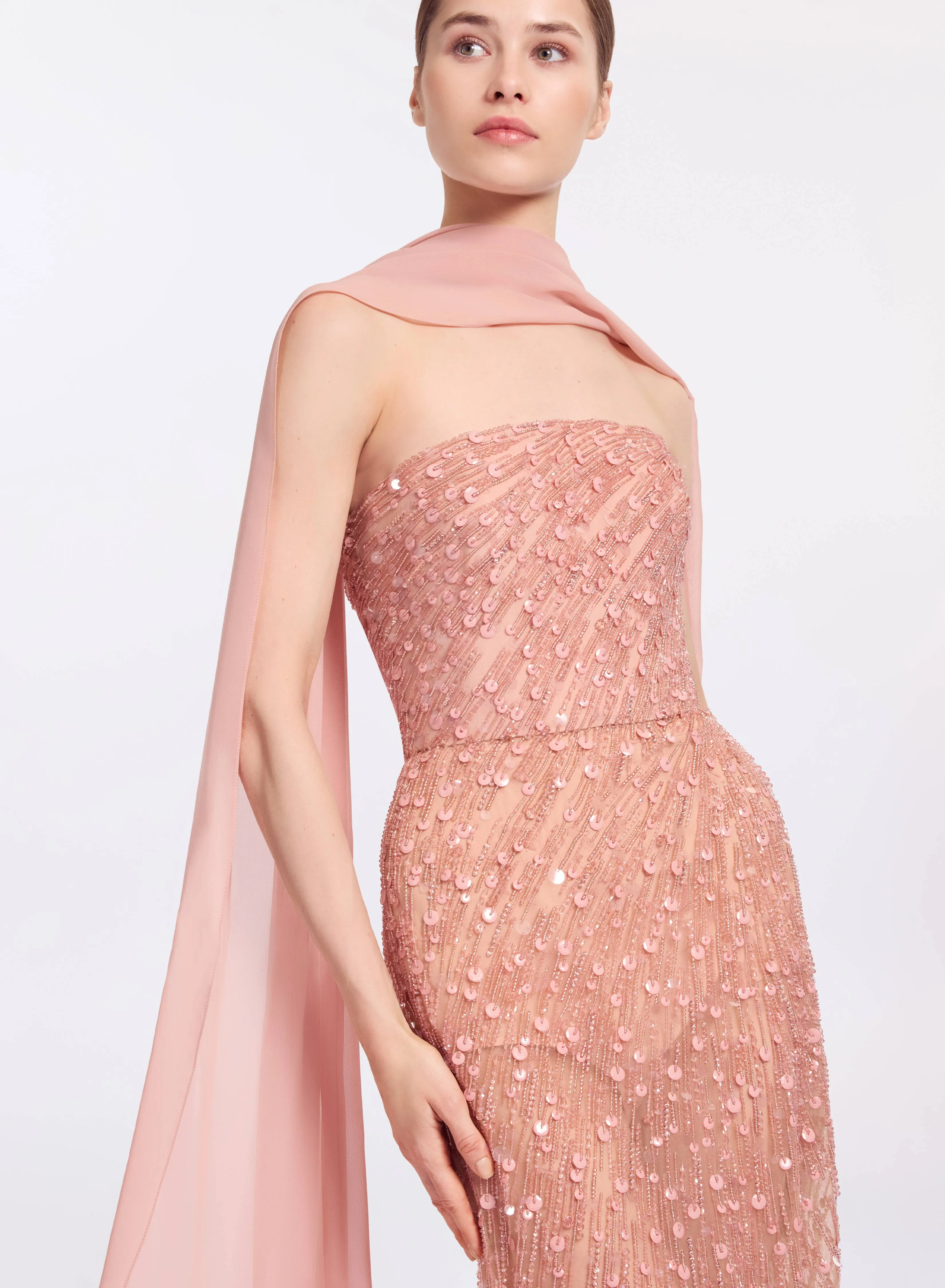 Bead Embroidered Strapless Dress sold by Elie Saab product image thumbnail 5