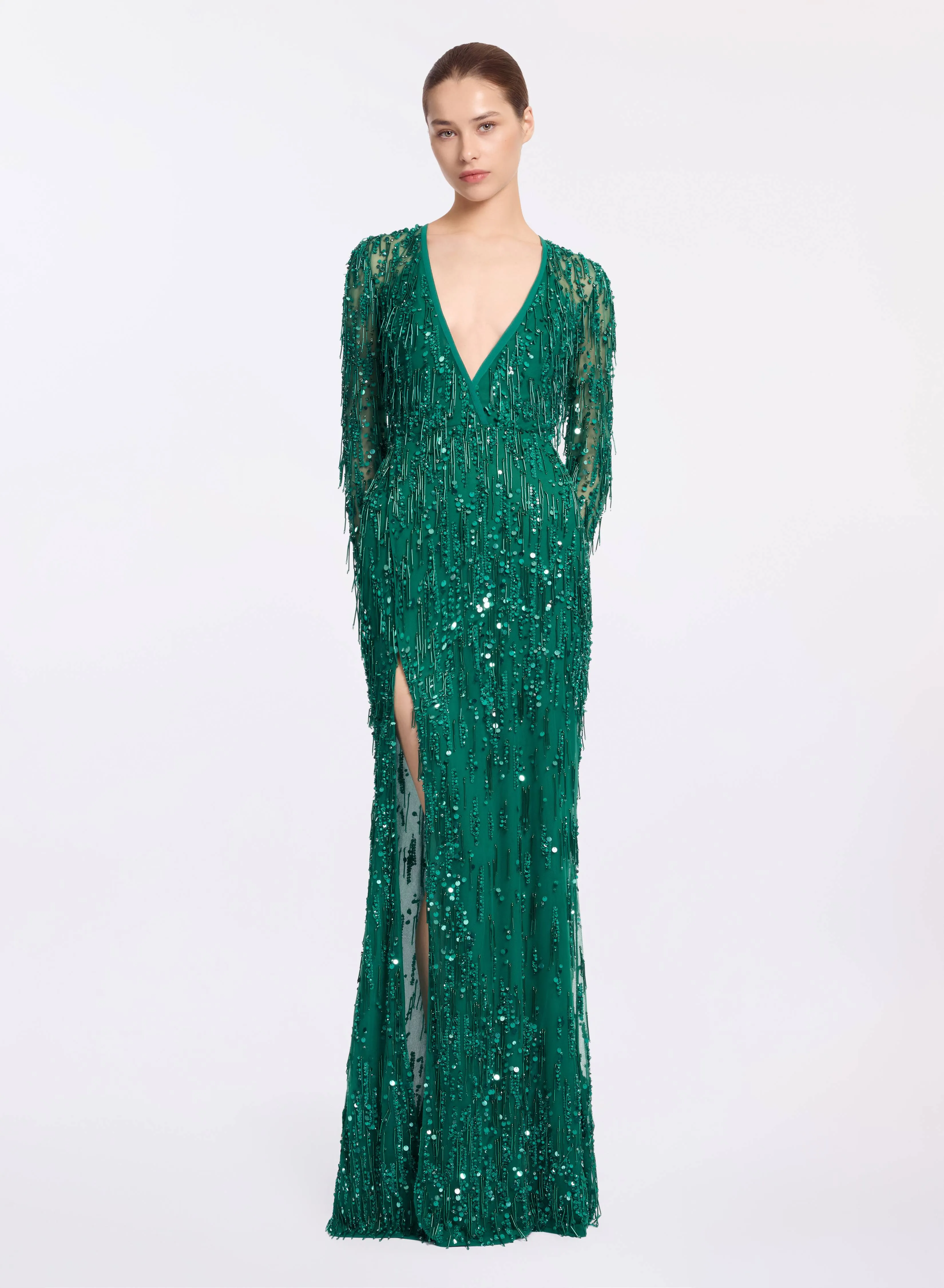 Bead Embroidered Fringe Gown sold by Elie Saab