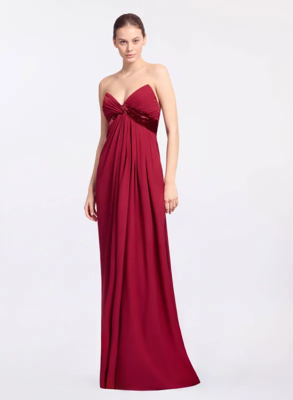 Silk and Velvet Long Dress made by Elie Saab