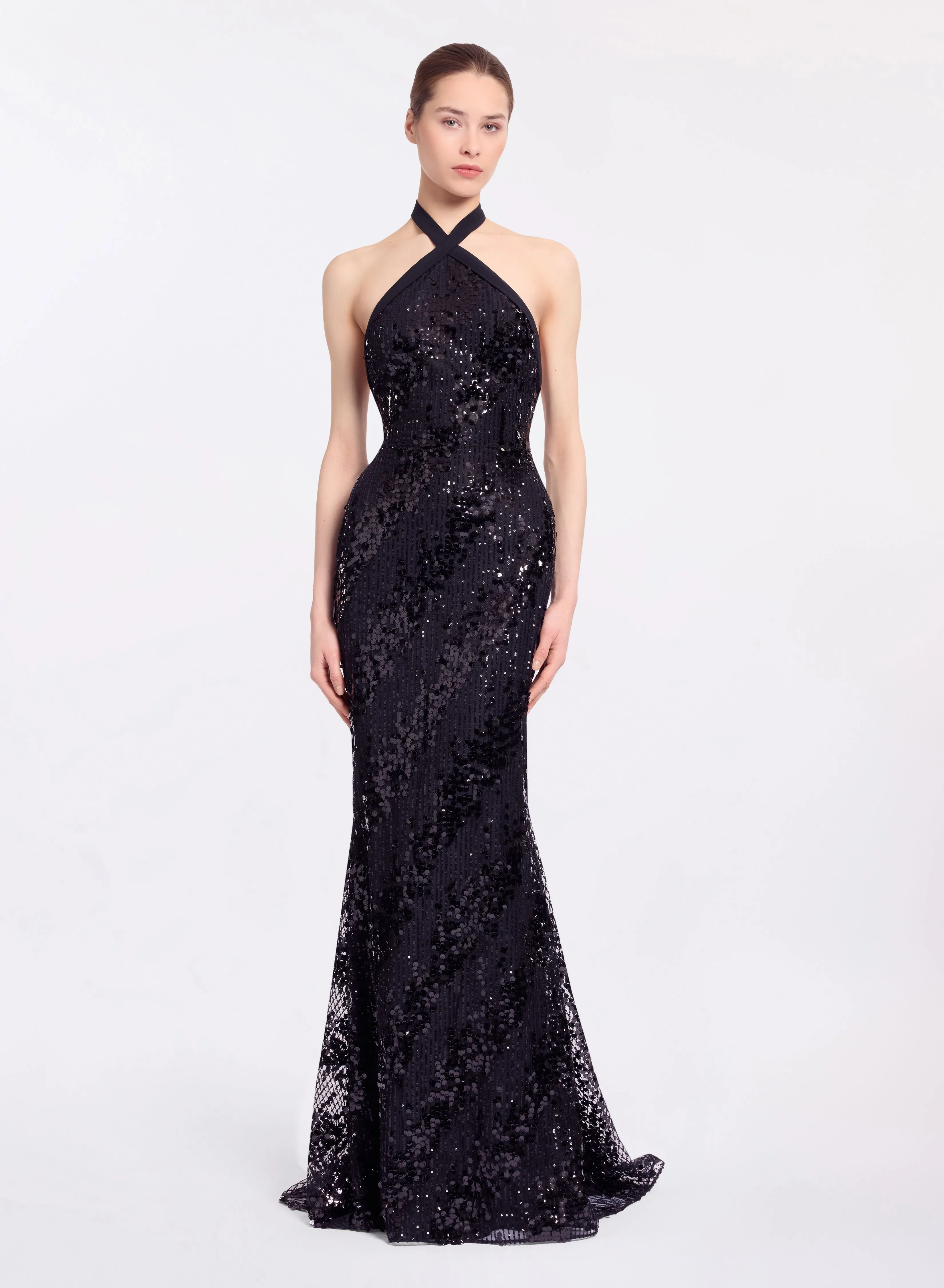 Sequin Halter Long Dress sold by Elie Saab