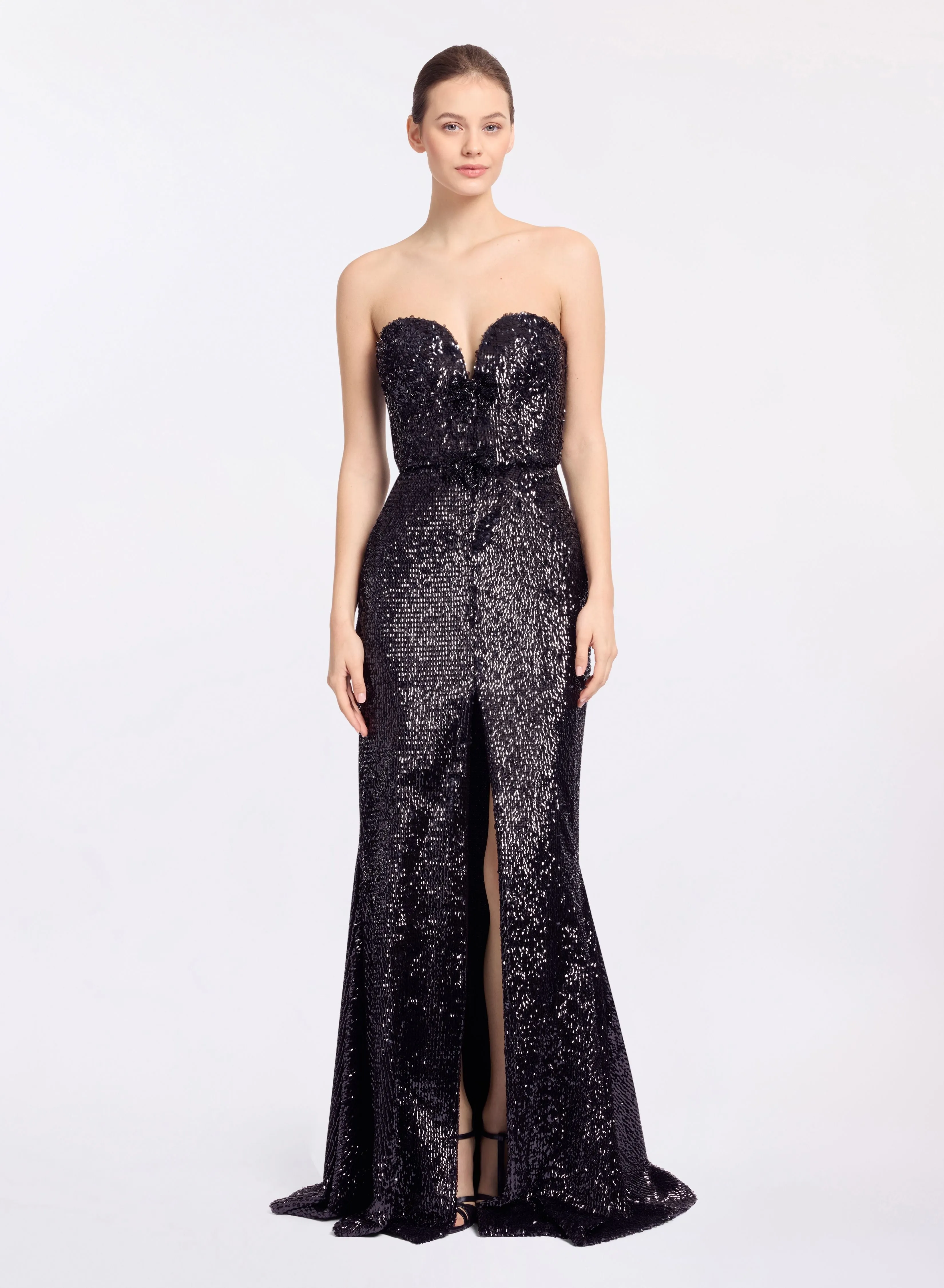 Sequin Embellished Strapless Dress sold by Elie Saab
