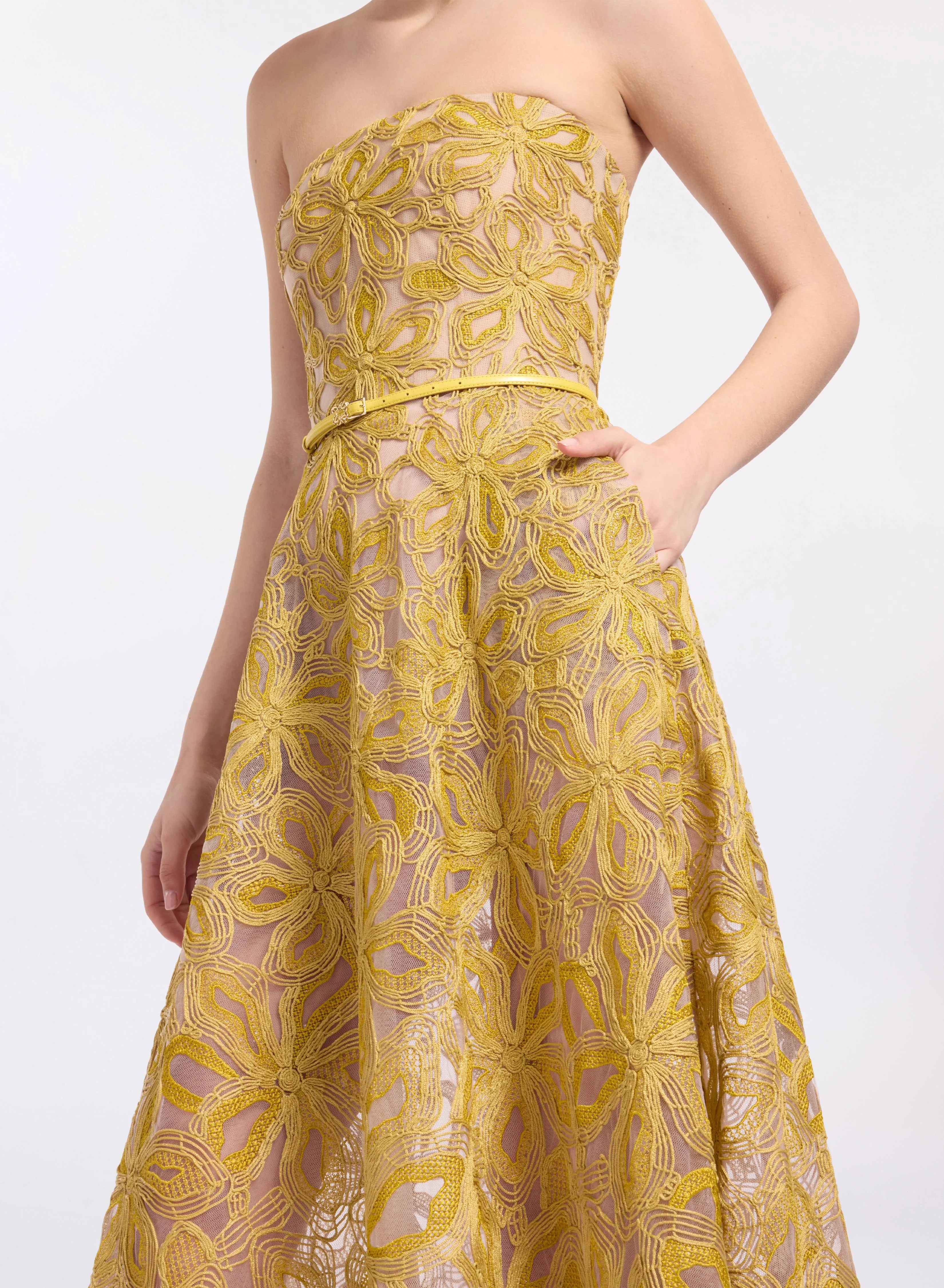 Floral Embroidered Strapless Dress sold by Elie Saab product image thumbnail 5