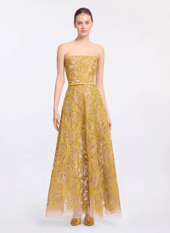 Floral Embroidered Strapless Dress sold by Elie Saab