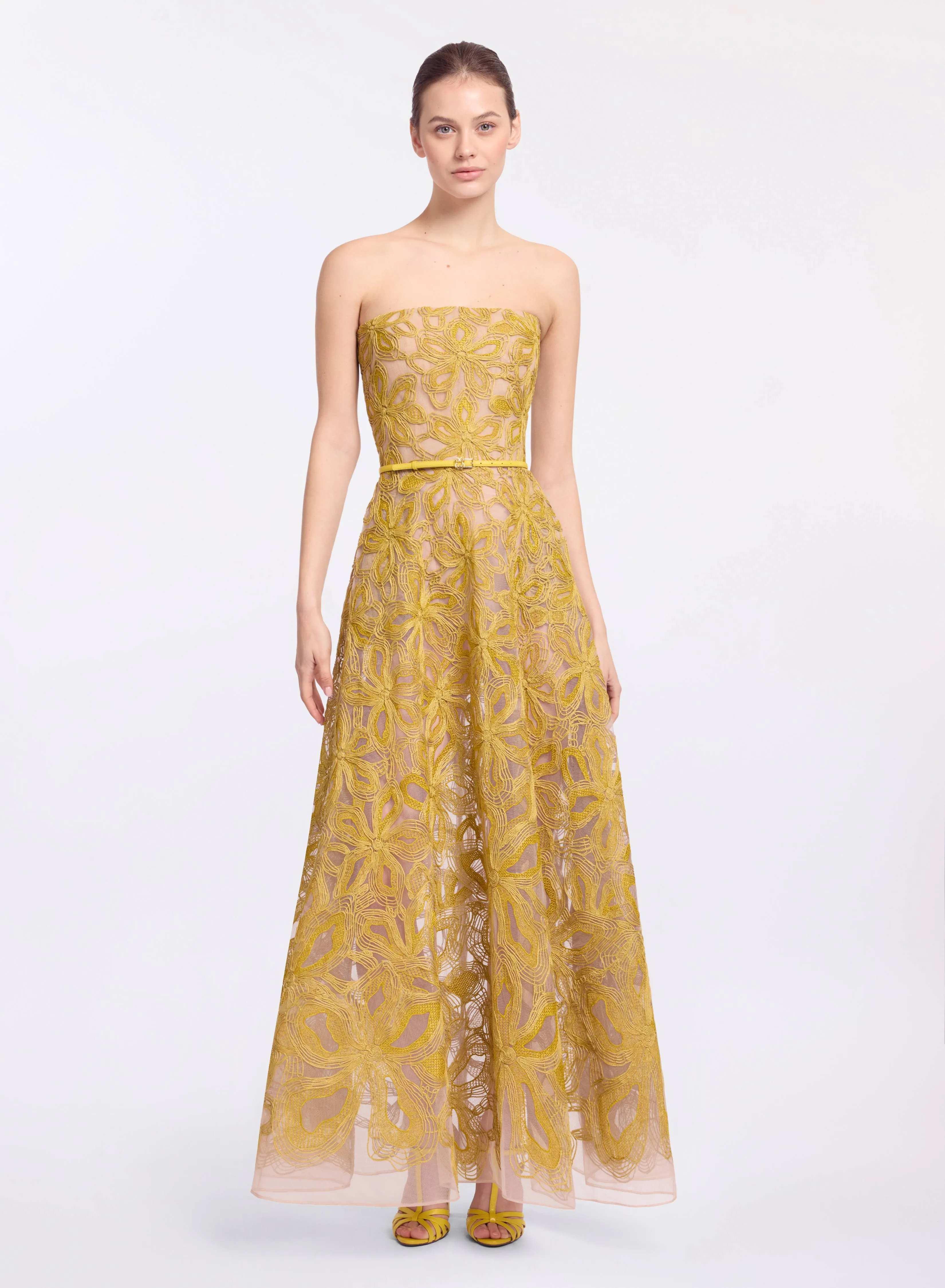 Floral Embroidered Strapless Dress sold by Elie Saab