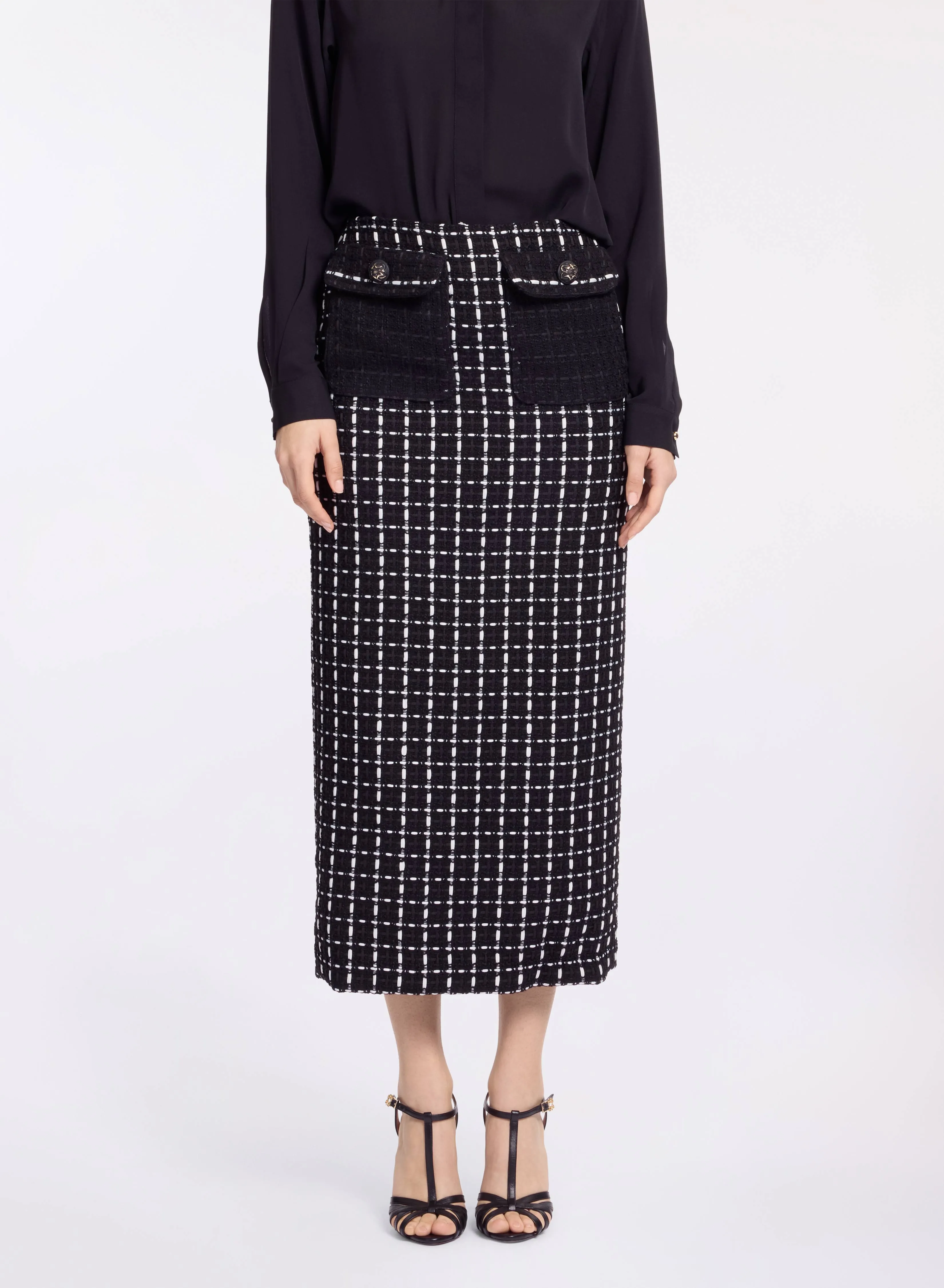 Tweed Midi Skirt sold by Elie Saab