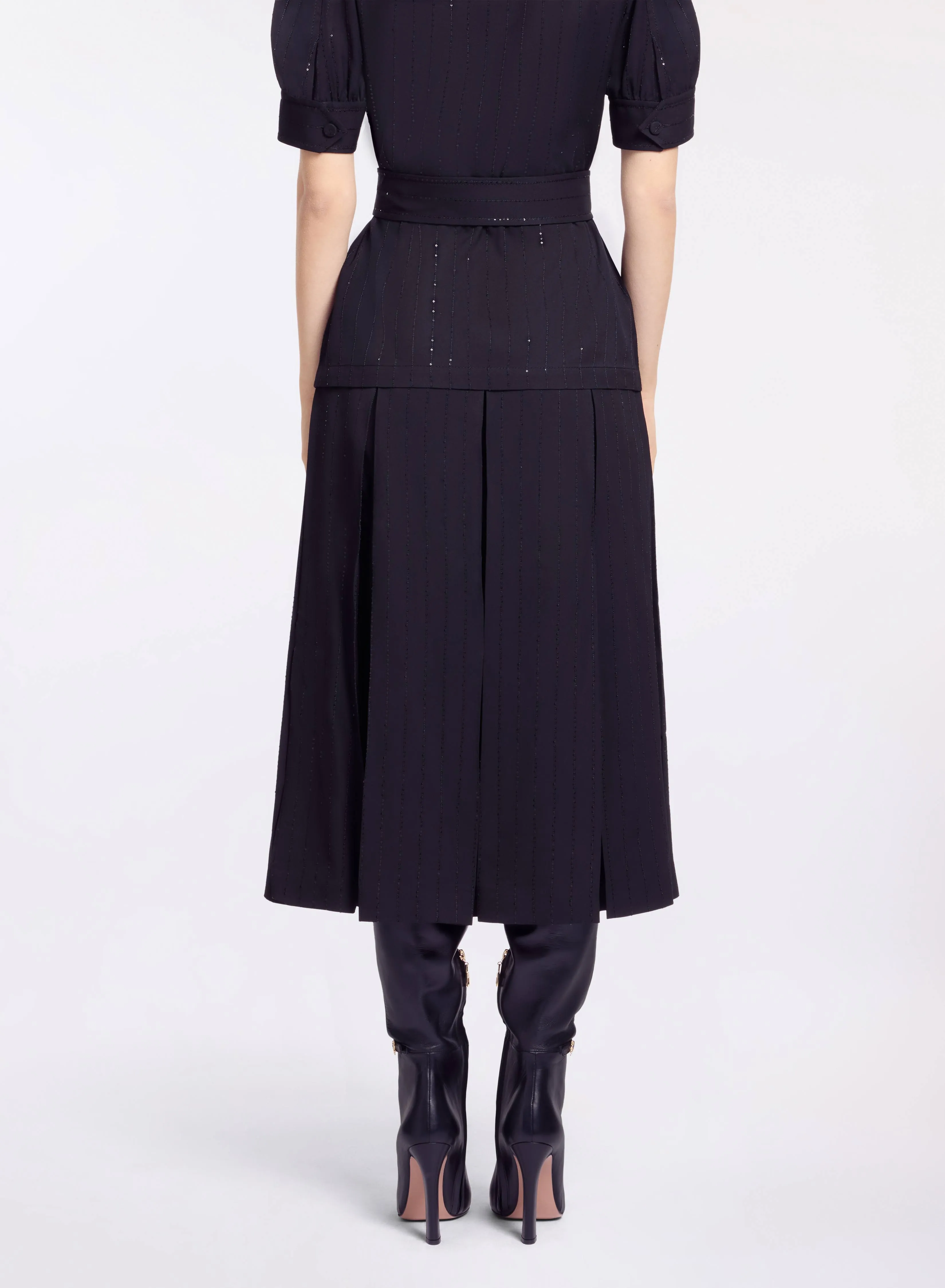 Pinstripe Crepe Midi Skirt sold by Elie Saab product image thumbnail 2