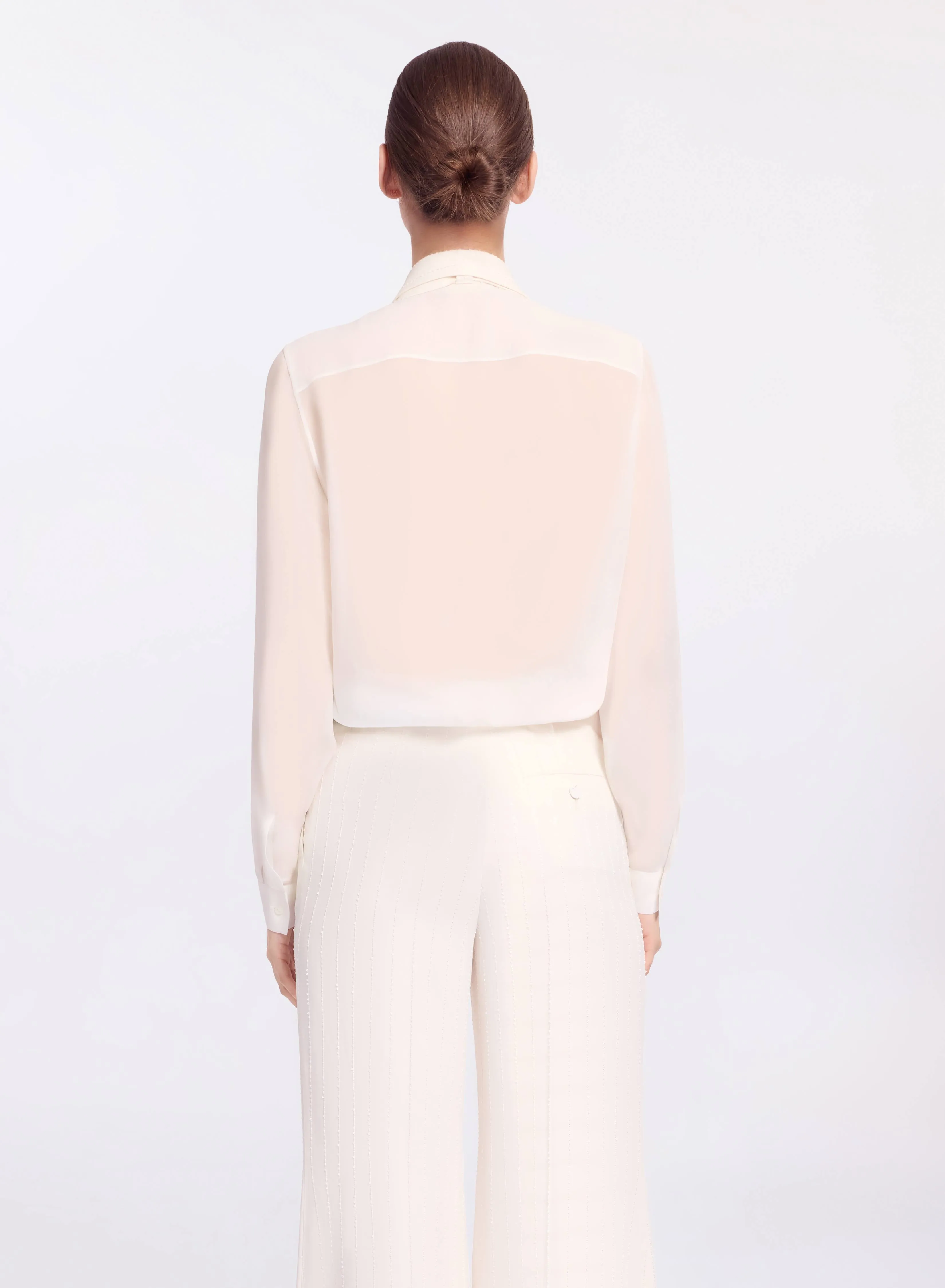 Embellished Pinstripe Silk Shirt sold by Elie Saab product image thumbnail 2