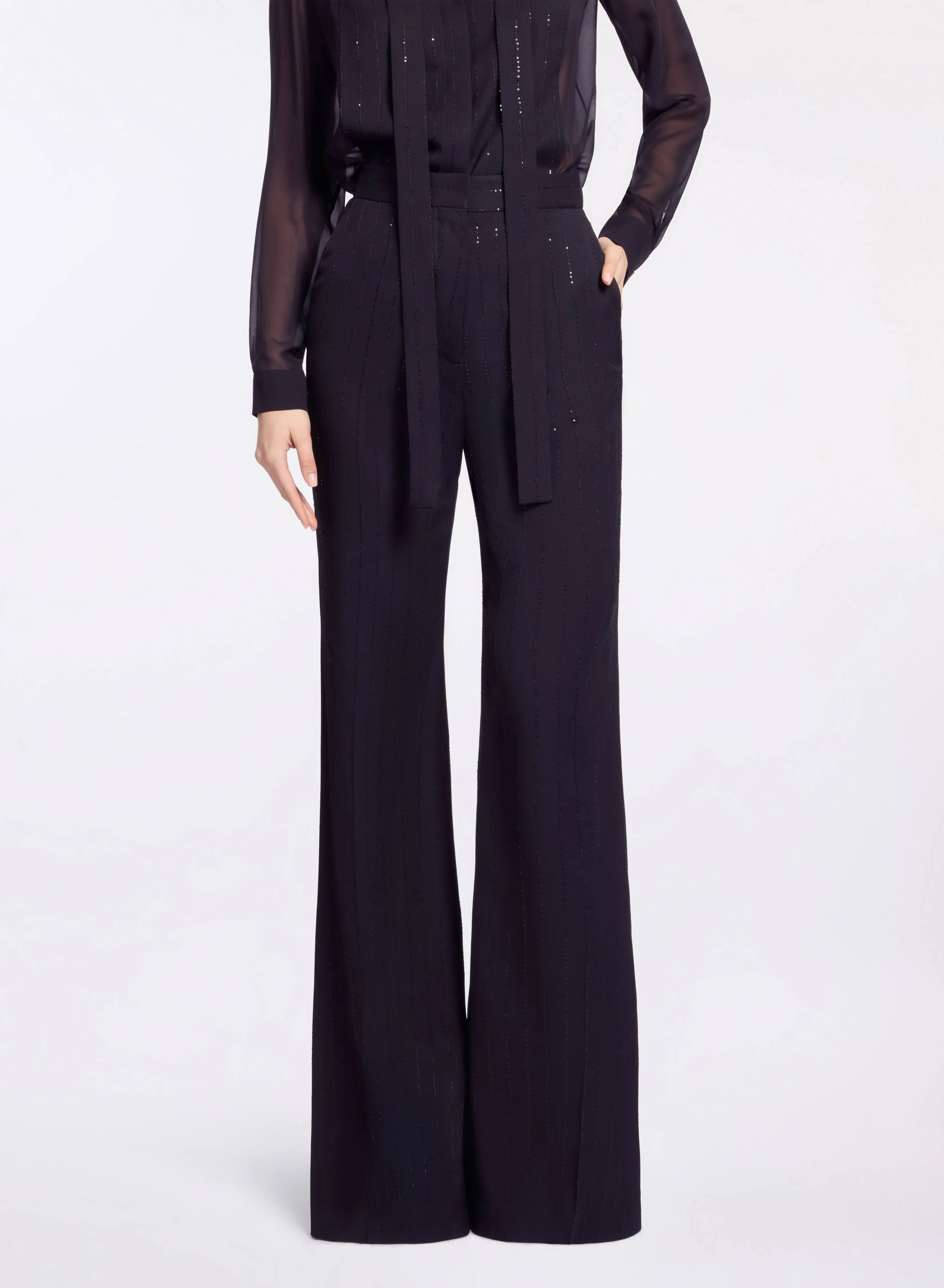 Embellished Pinstripe Pants sold by Elie Saab product image thumbnail 3